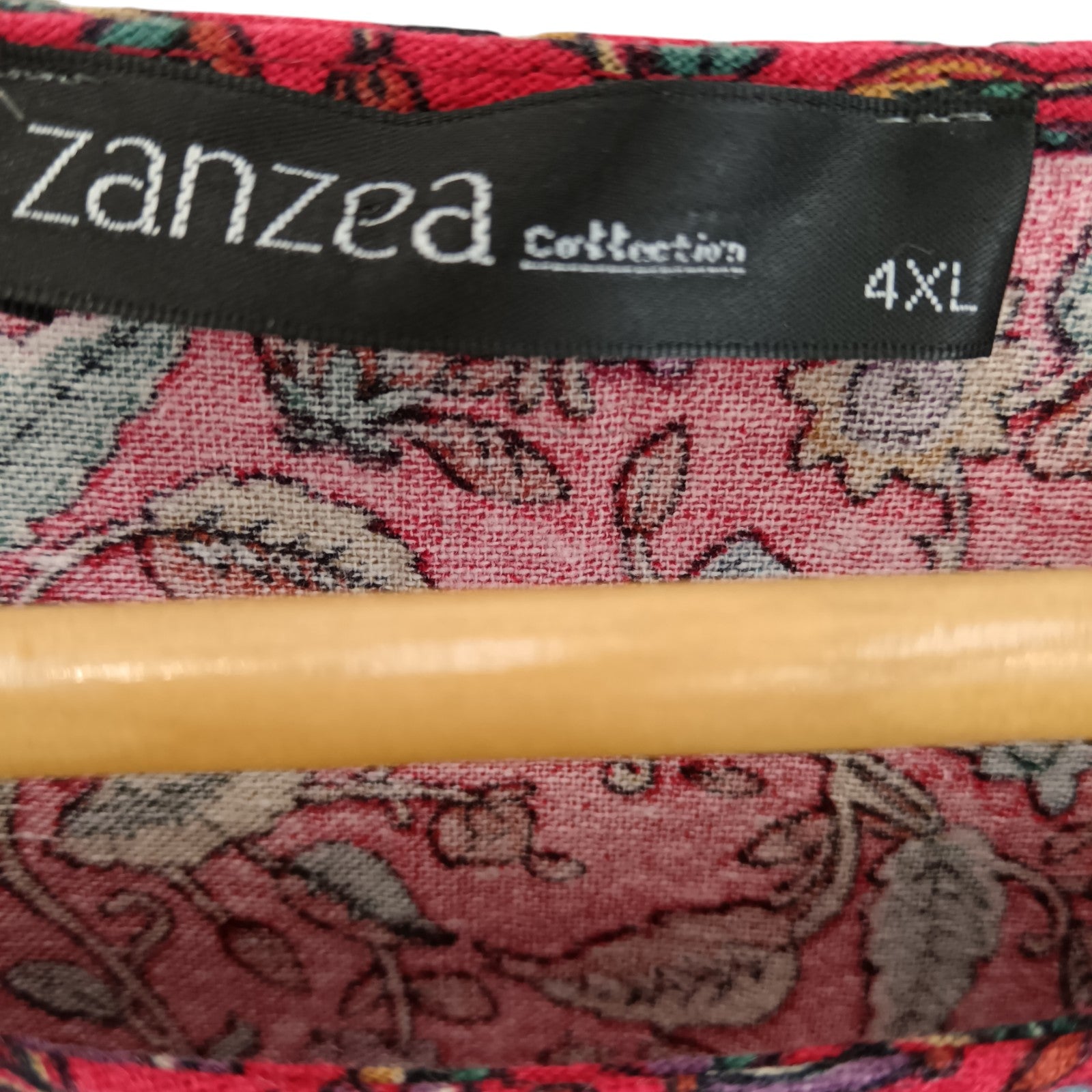Brand label image for Zanzea Coolection Red Multi Floral Print Ladies Midi Dress With Pockets UK 4XL Womenswear | Pre-loved