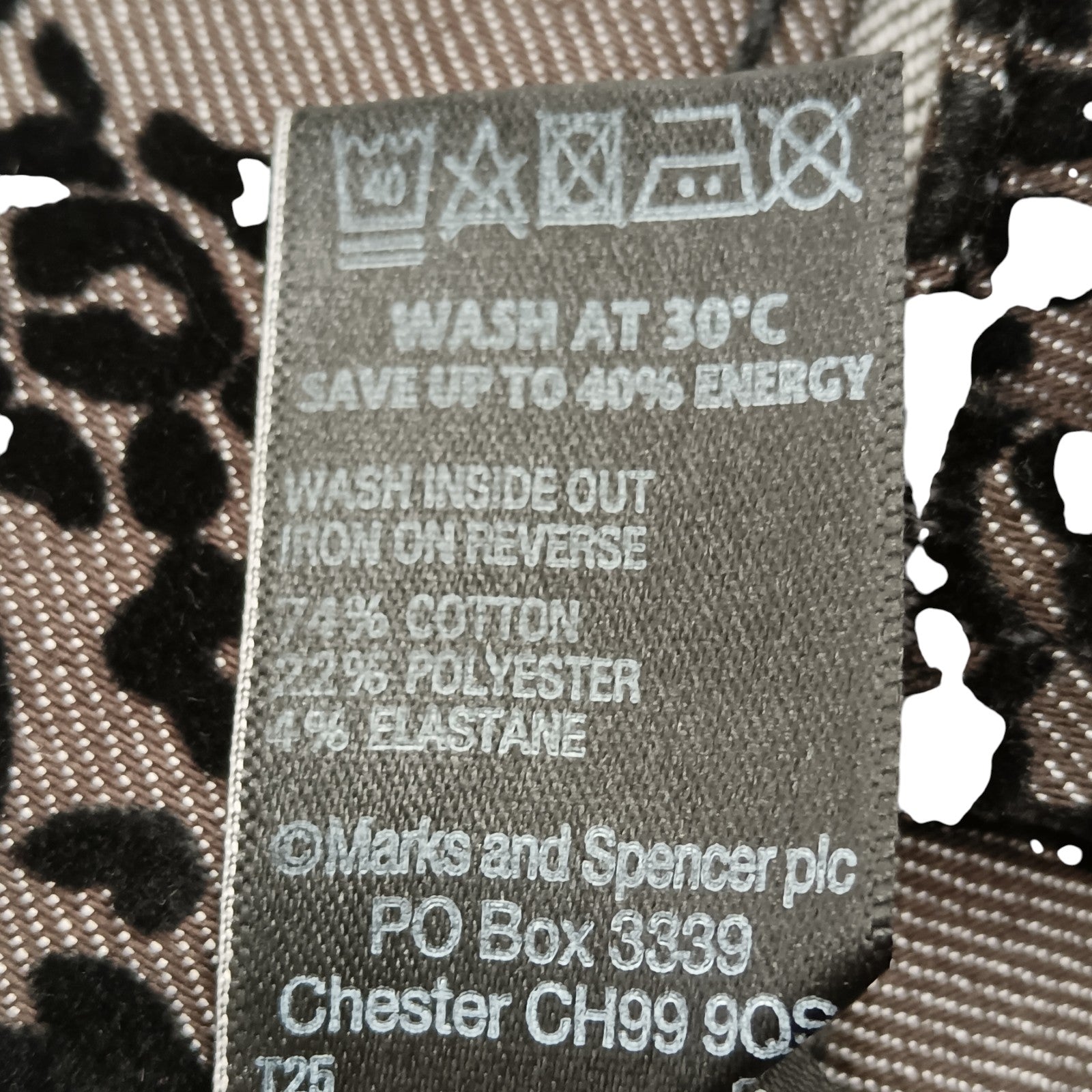 Wash label for Twiggy Collection Grey Black Velvet  Damask Print Trousers With Pockets UK 24 Womenswear | Pre-loved