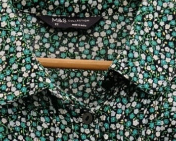 Main label image for M&S Green & White Floral Lightweight Women's Shirt UK 22 Womenswear | Pre-loved