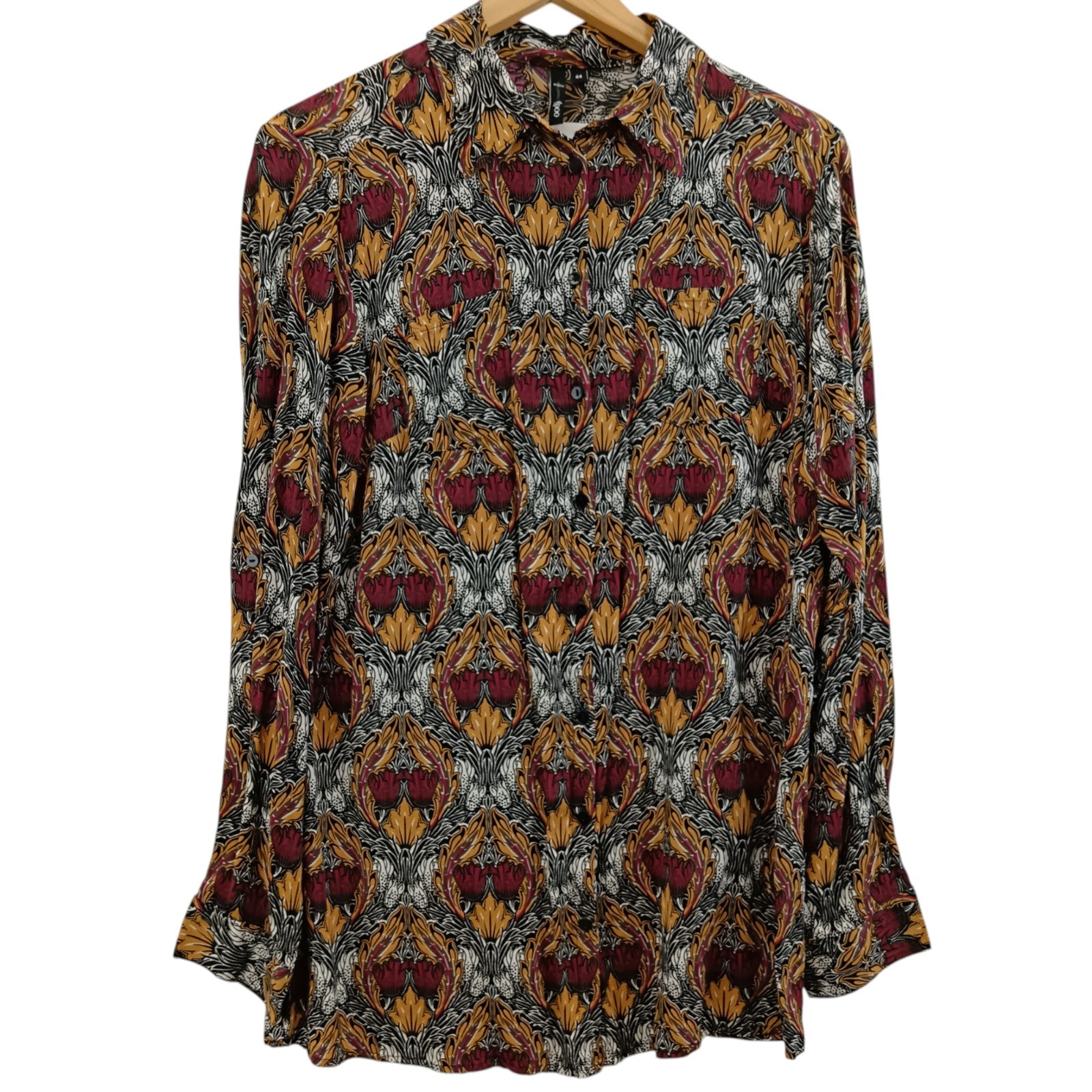 Front image for Oodji Collection Ladies Floral Print Buttoned Shirt UK 44 Womenswear | Pre-loved