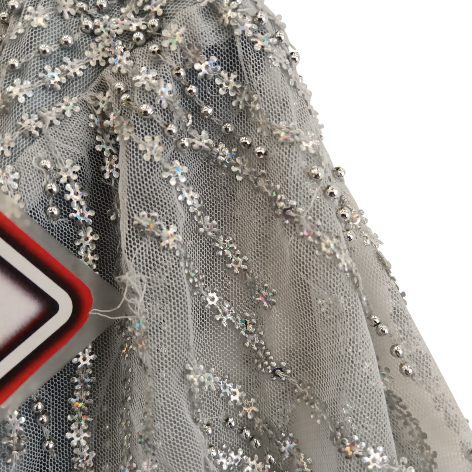 Close up & condition image for Joanna Hope Grey Mesh Dress UK 20 Womenswear | Pre-loved