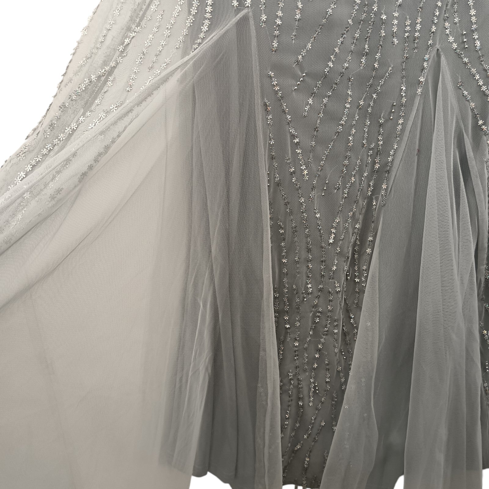 Close up image for Joanna Hope Grey Mesh Dress UK 20 Womenswear | Pre-loved