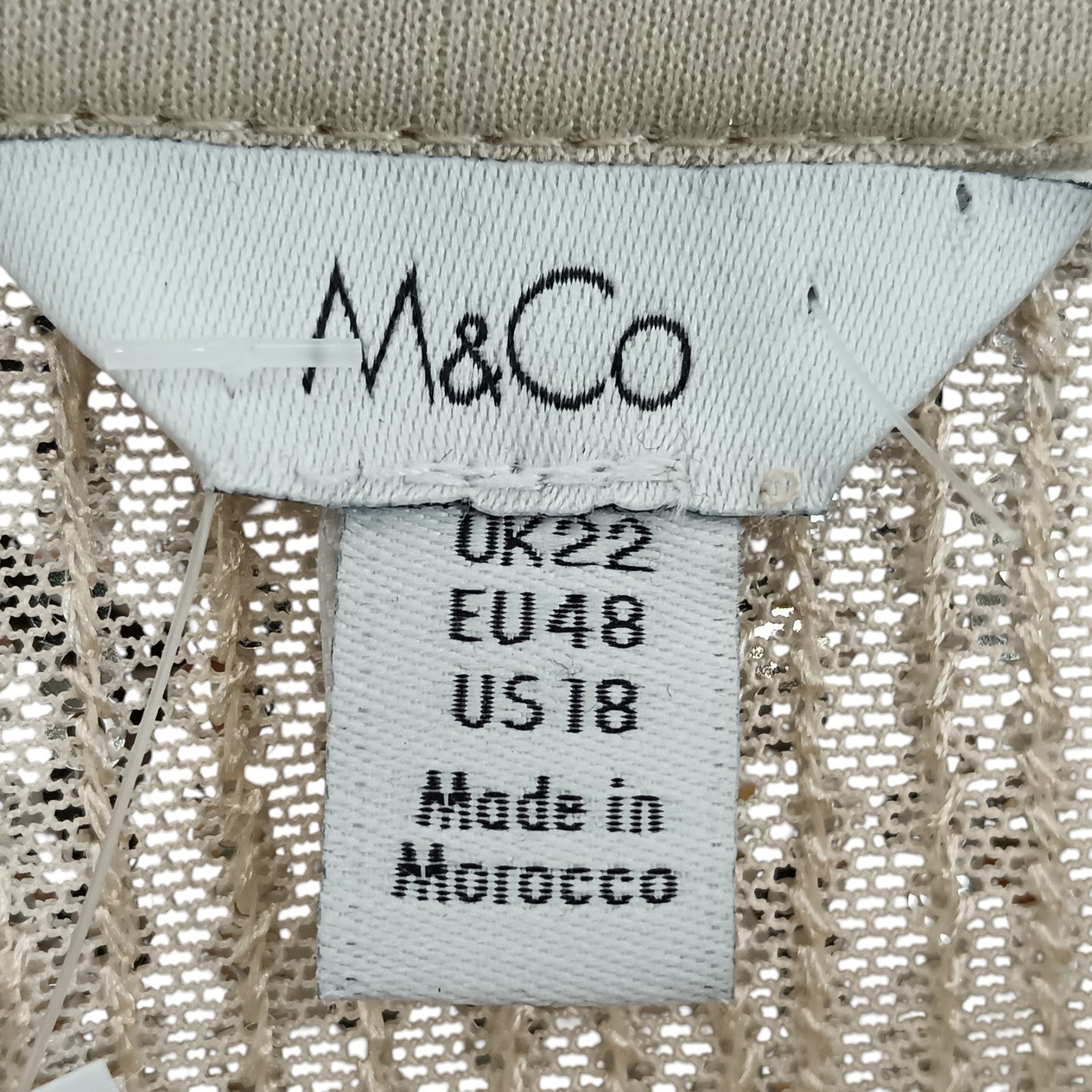 Brand label image for M&Co Beige With Silver Sequins Blouse UK 22 Womenswear | Pre-loved