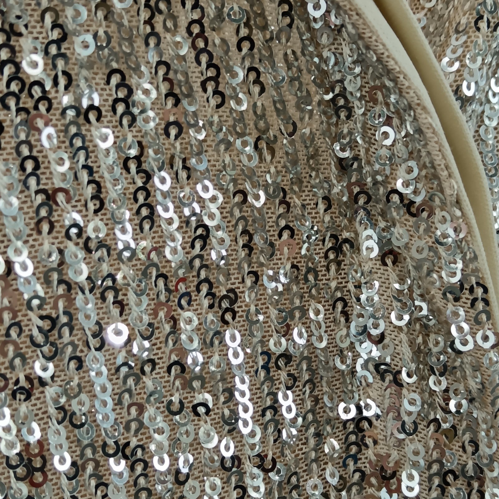 Close up image for M&Co Beige With Silver Sequins Blouse UK 22 Womenswear | Pre-loved