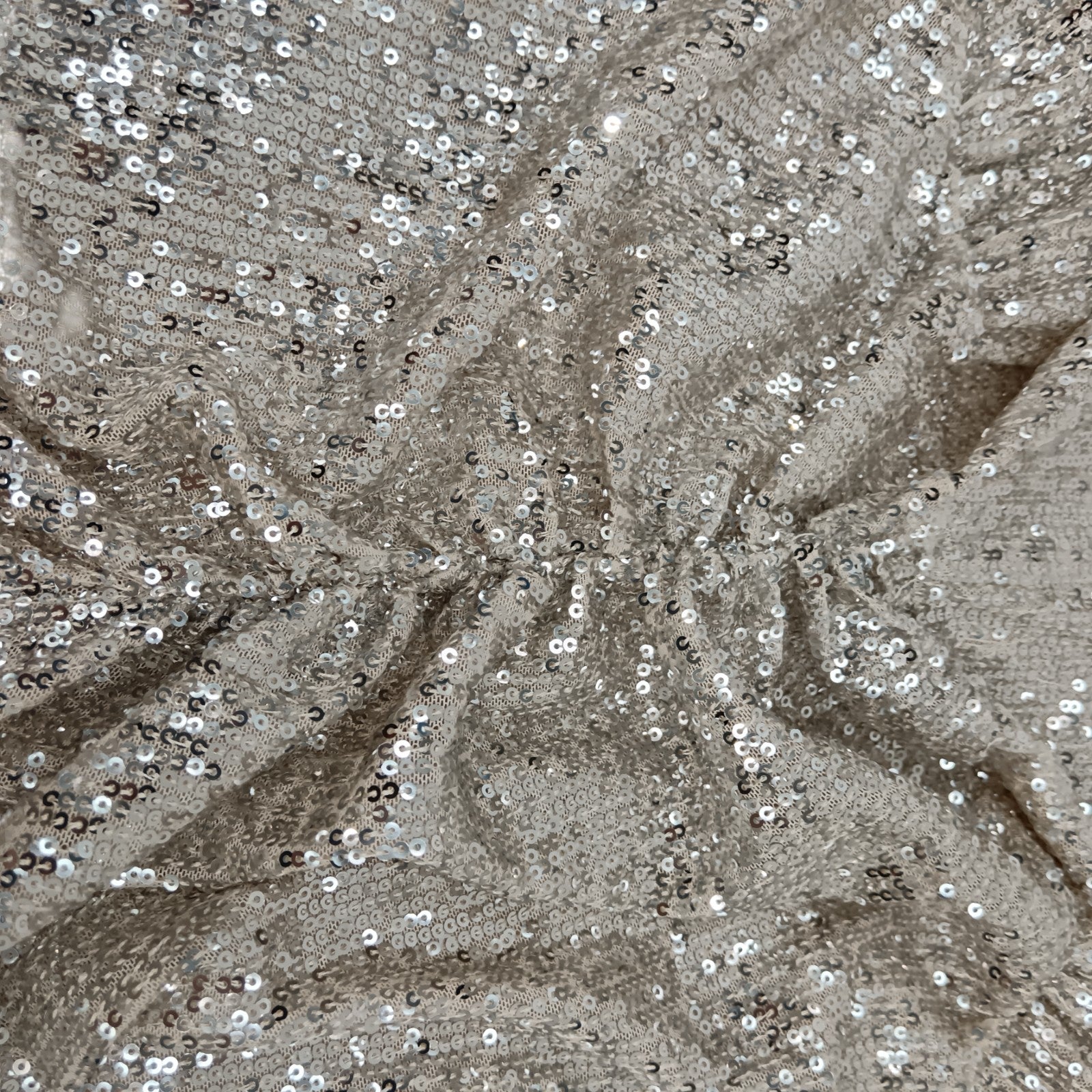 Close up image for Live Unlimited Beige With Silver Sequins Midi Dress UK 22 Womenswear | Pre-loved