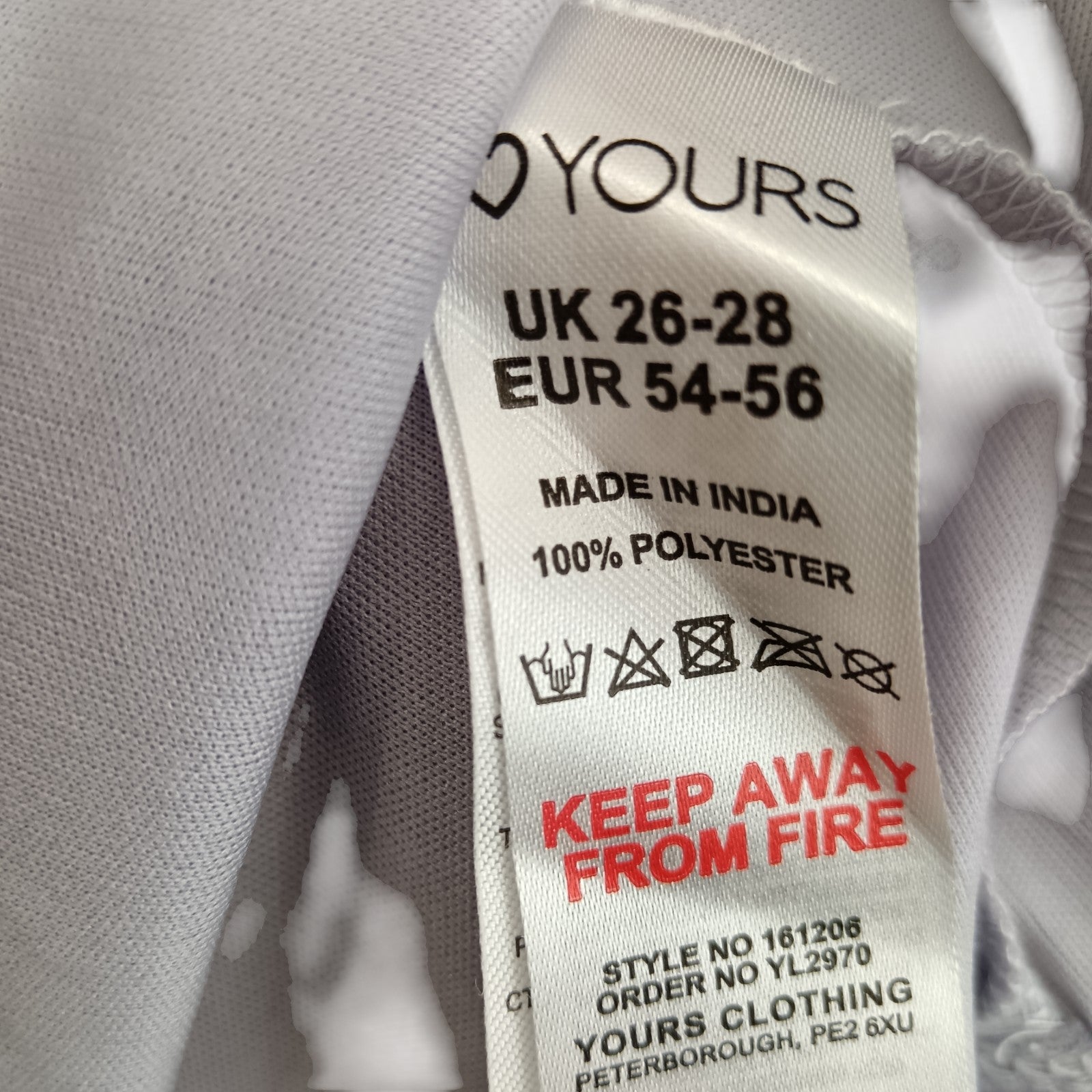 Wash label image for Yours London Lilac Top UK 26-28 Womenswear | Pre-loved