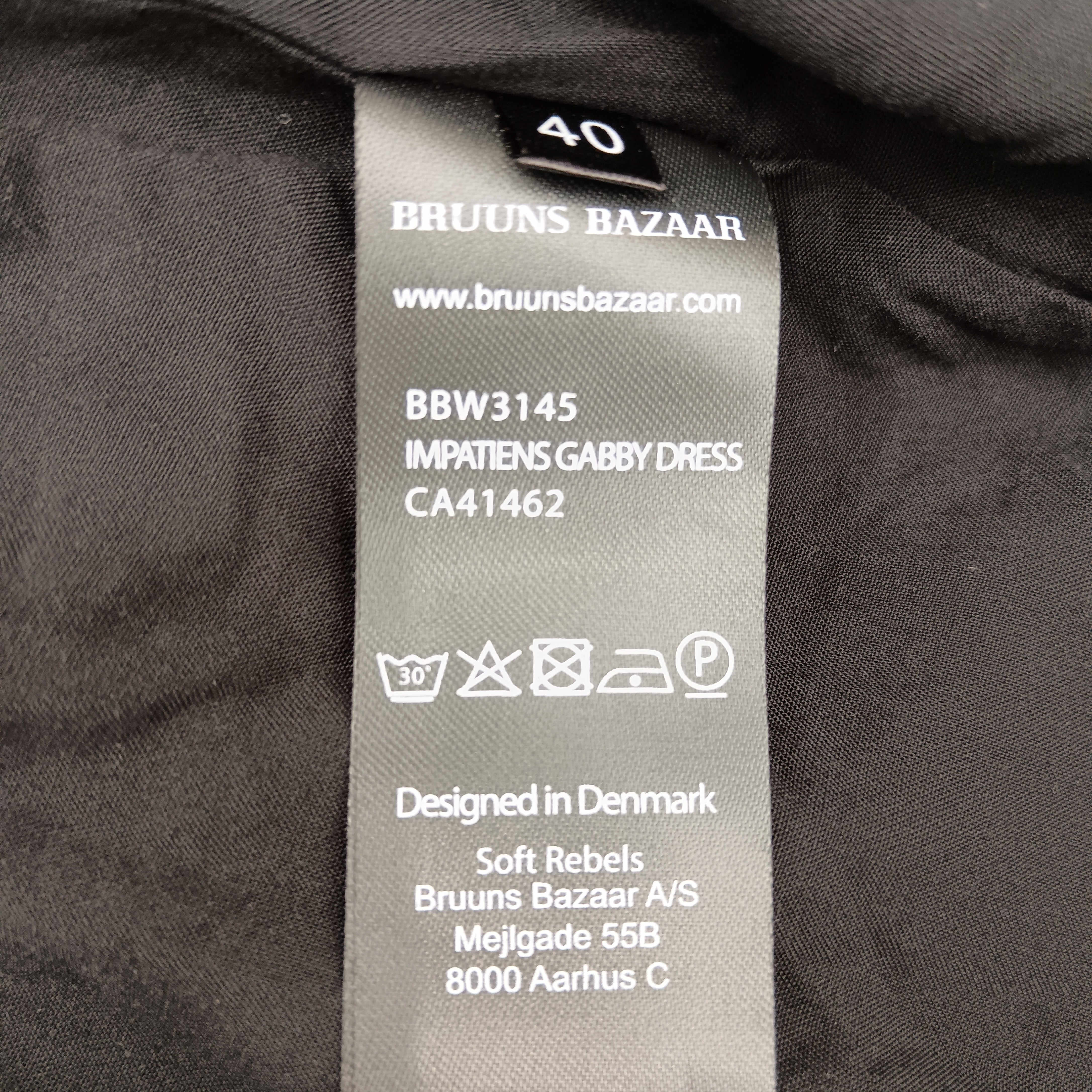 Wash label image for Bruuns Bazaar Black Dress UK 40 Womenswear | Pre-loved