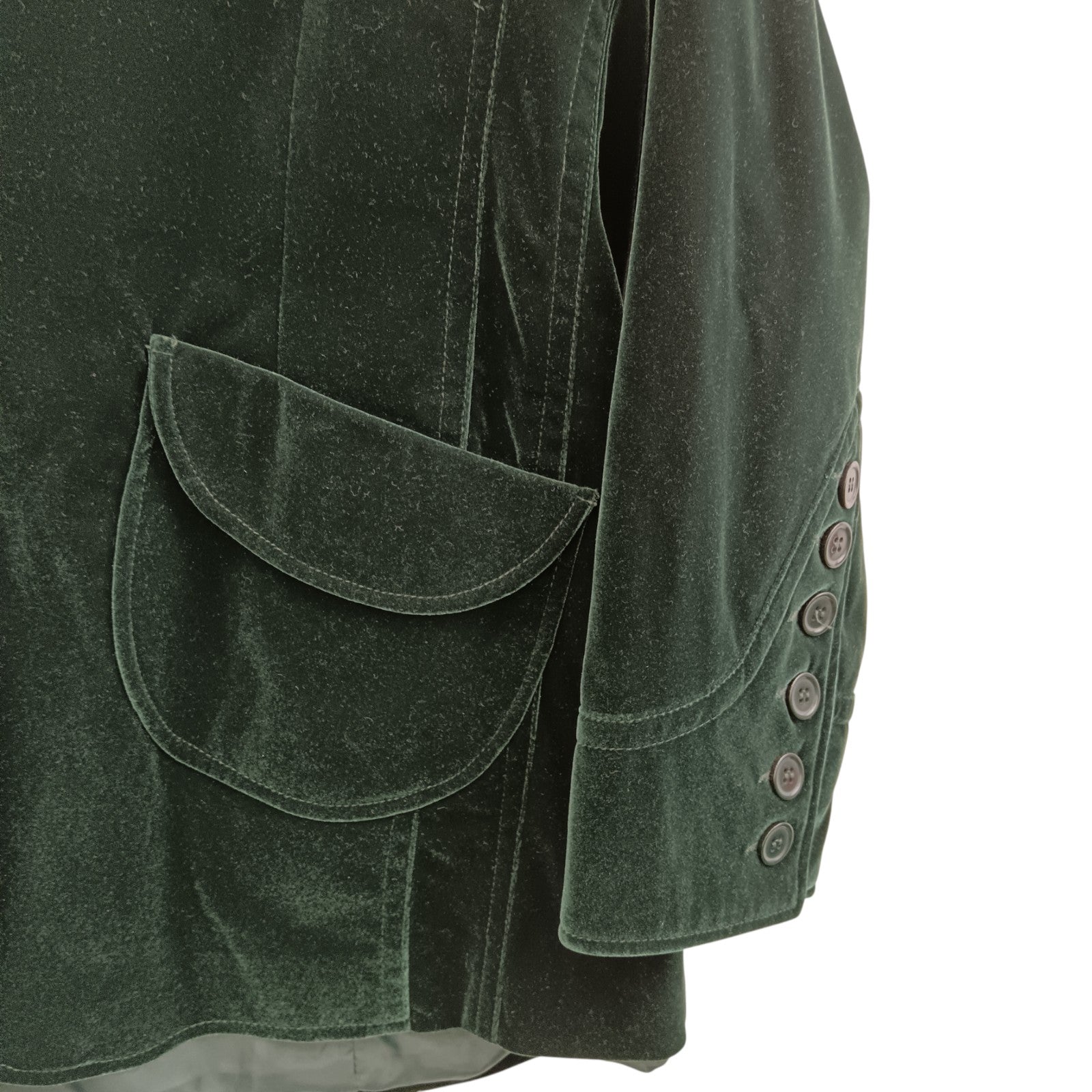 Close up image for Agenda Green  Velvet Jacket UK 24-Tags On- Womenswear | Pre-loved