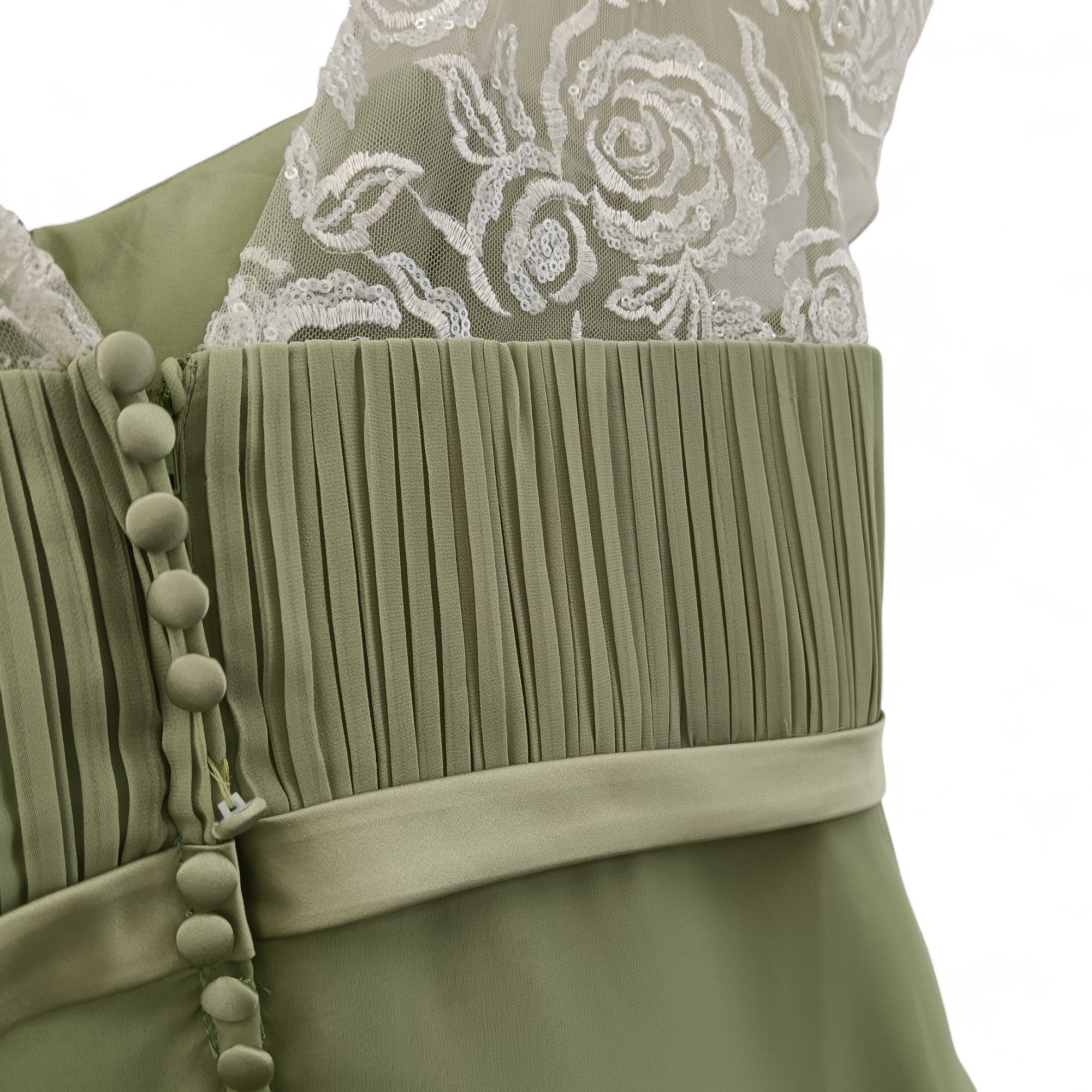 Close up back image for Mark Lesley Olive Green Dress &nbsp;UK Large Womenswear | Pre-loved
