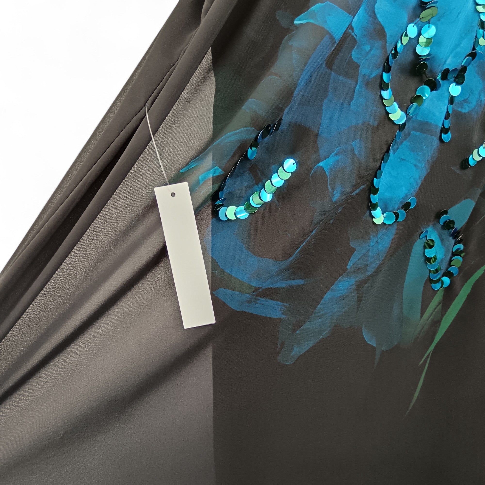 Close up image for Lipsy Black Floral Front Dress UK 22- Tags On- Womenswear | Pre-loved