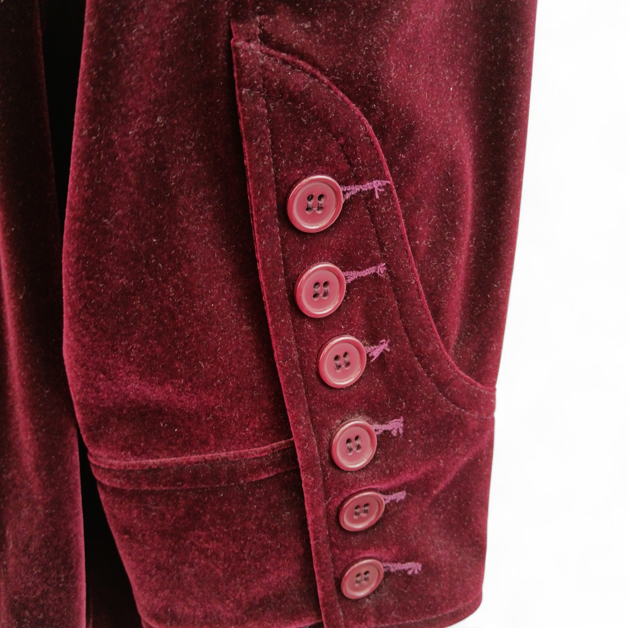 Close up image for Agenda Burgundy Velvet Jacket UK 24 - Womenswear | Pre-loved
