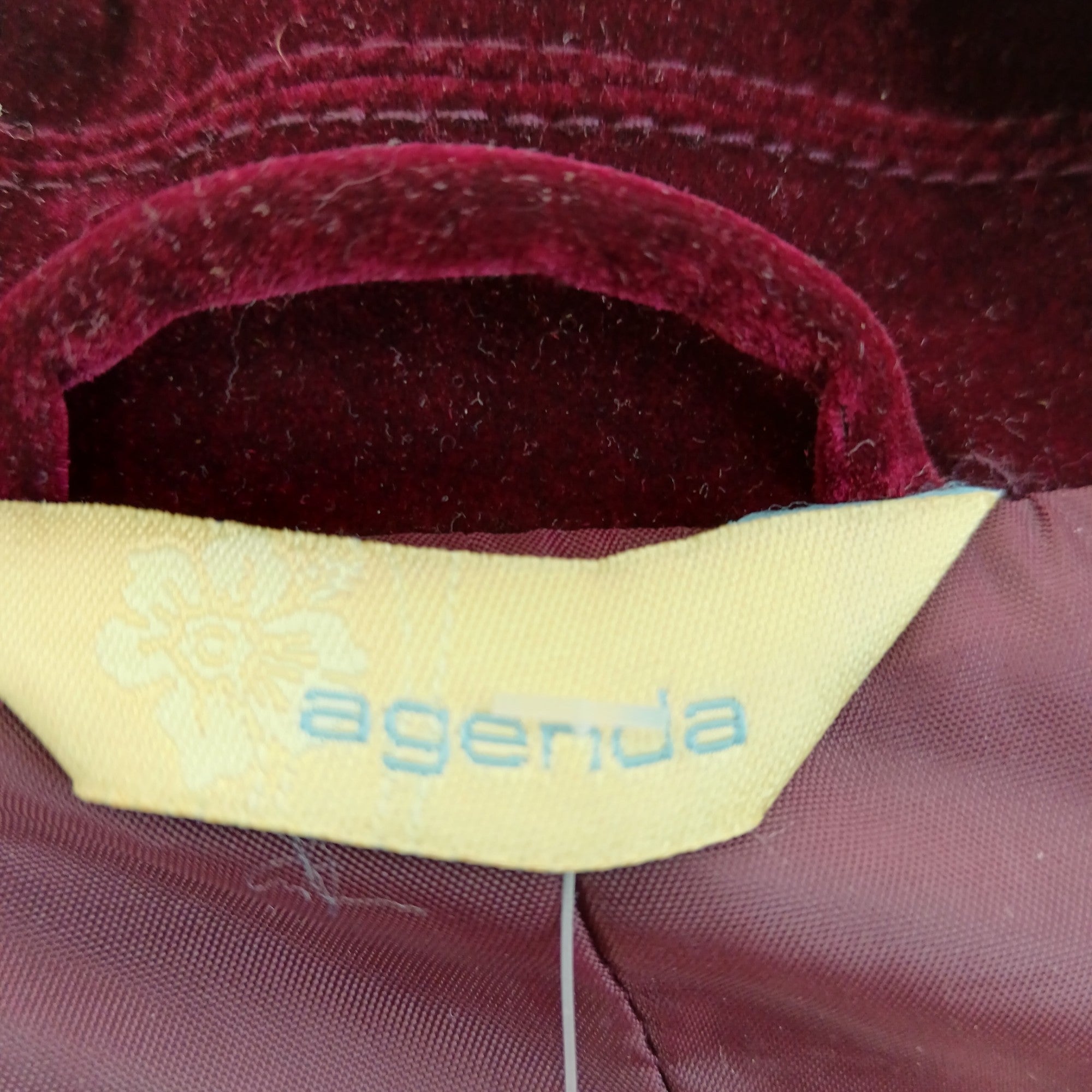 Brand label image for Agenda Burgundy Velvet Jacket UK 24 - Womenswear | Pre-loved