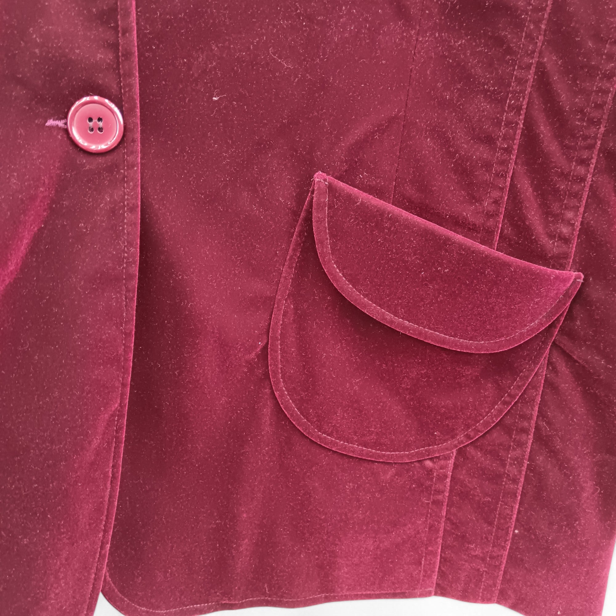 Close up image for Agenda Burgundy Velvet Jacket UK 24 - Womenswear | Pre-loved