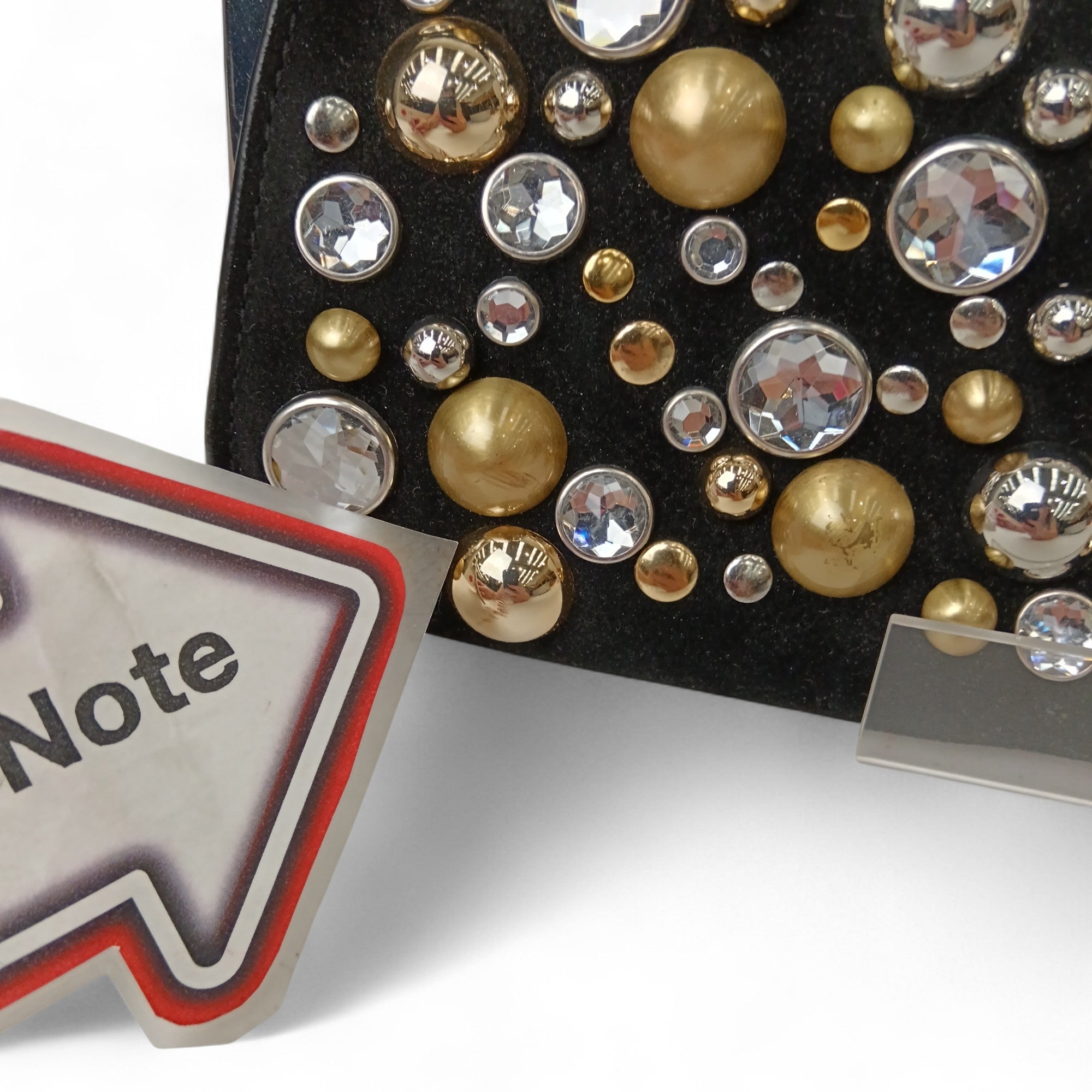 Close up/ condition image for Karen Millen Black Studded Black Suede Clutch Bag- Tags On- Womenswear | Pre-loved