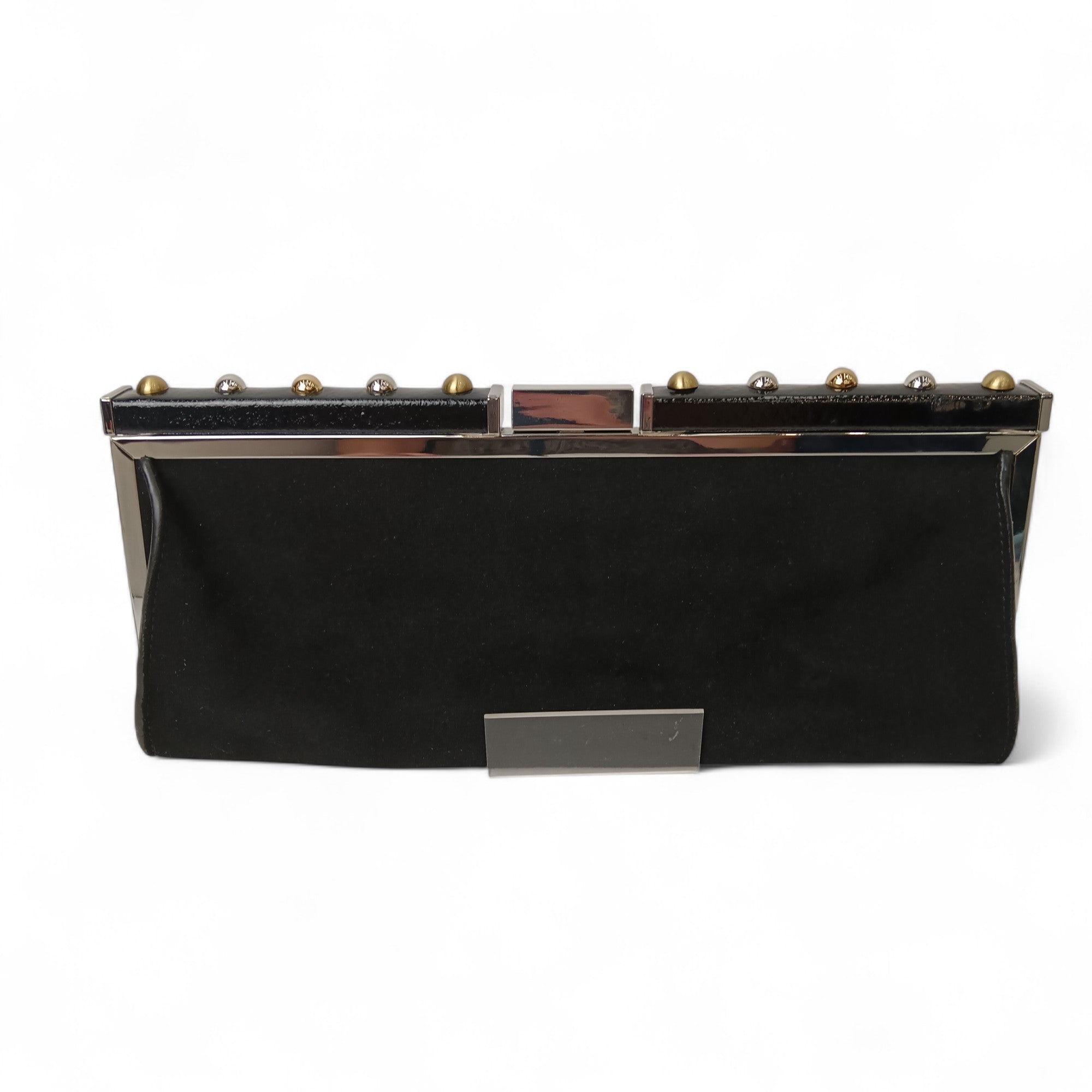 Back image for Karen Millen Black Studded Black Suede Clutch Bag- Tags On- Womenswear | Pre-loved