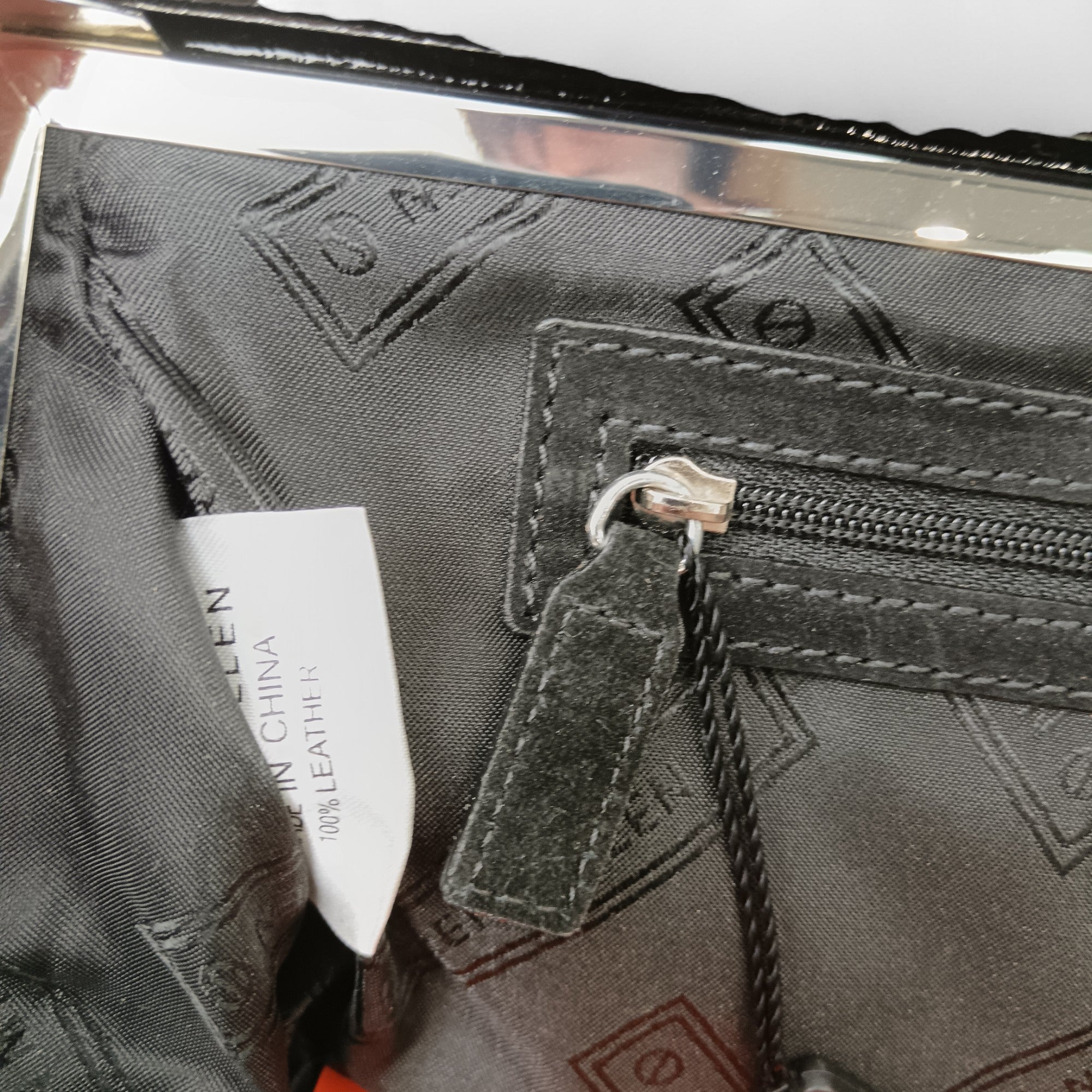 Close up image for Karen Millen Black Studded Black Suede Clutch Bag- Tags On- Womenswear | Pre-loved