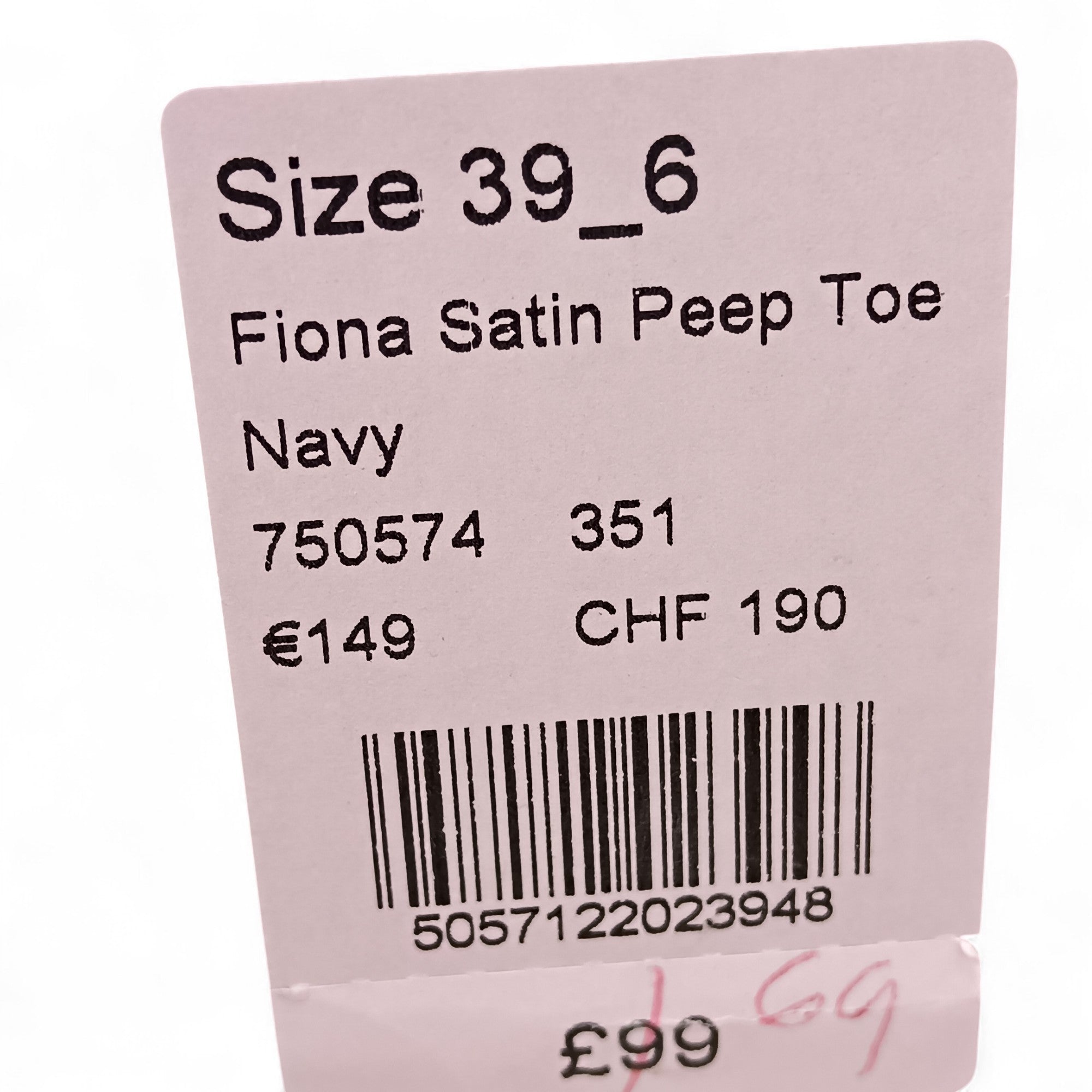 Info label image for Phase Eight Fiona Satin Peep Toe Navy Heels UK 6 Womenswear | Pre-loved