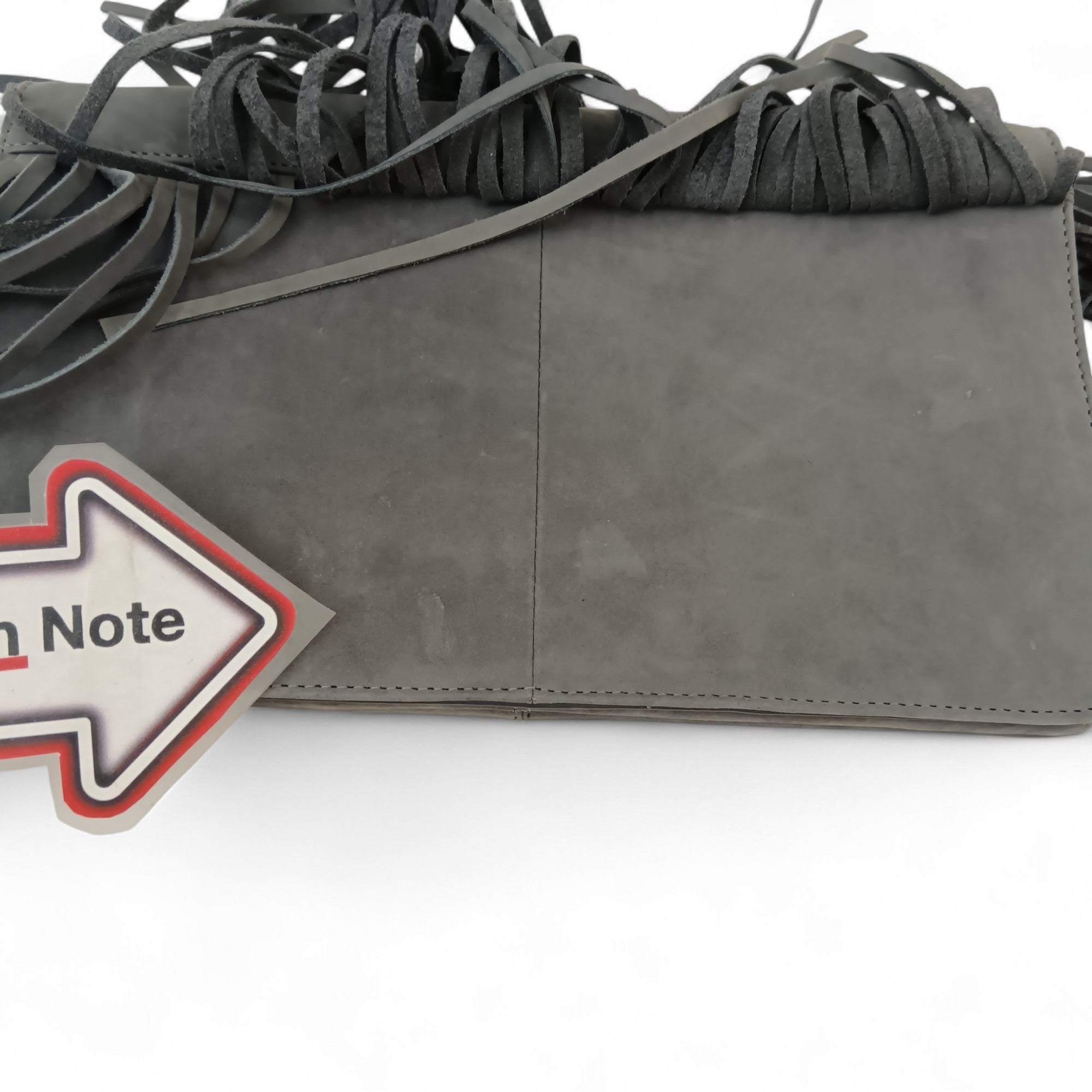 Condition image for Mint Velvet Grey Amber Fringed Soft Suede Clutch Bag- Tags On- Womenswear | Pre-loved