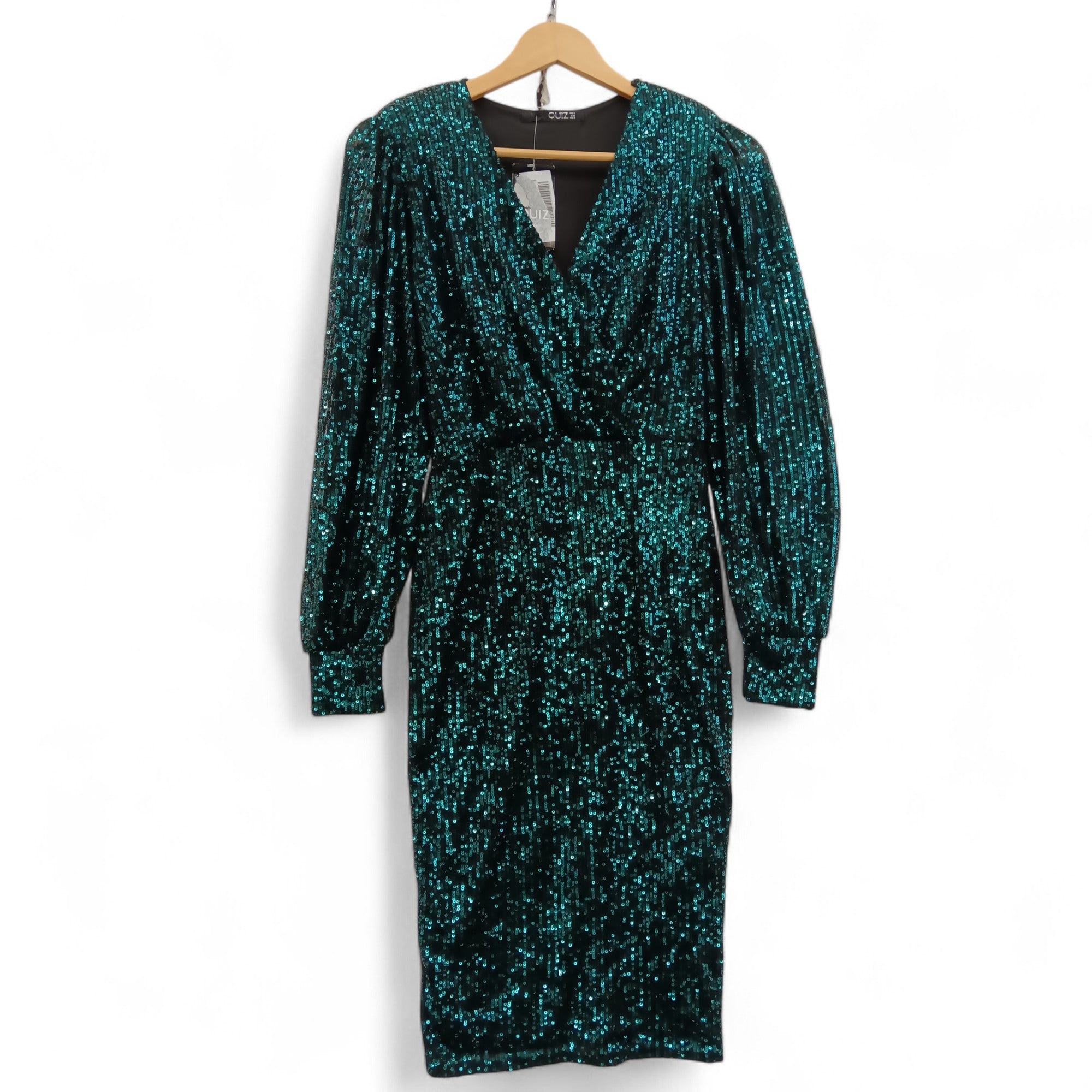 Front image for Quiz Green Below  Knee Length  Dress UK 8- Tags On- Womenswear | Pre-loved