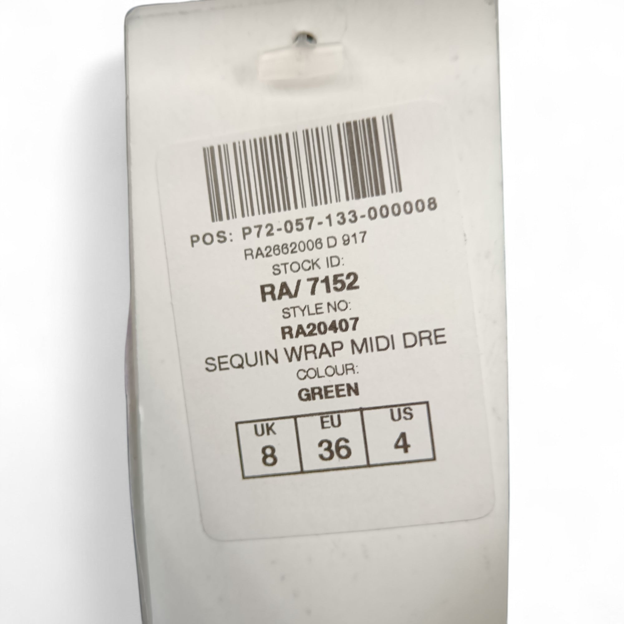 Info label image for Quiz Green Below  Knee Length  Dress UK 8- Tags On- Womenswear | Pre-loved