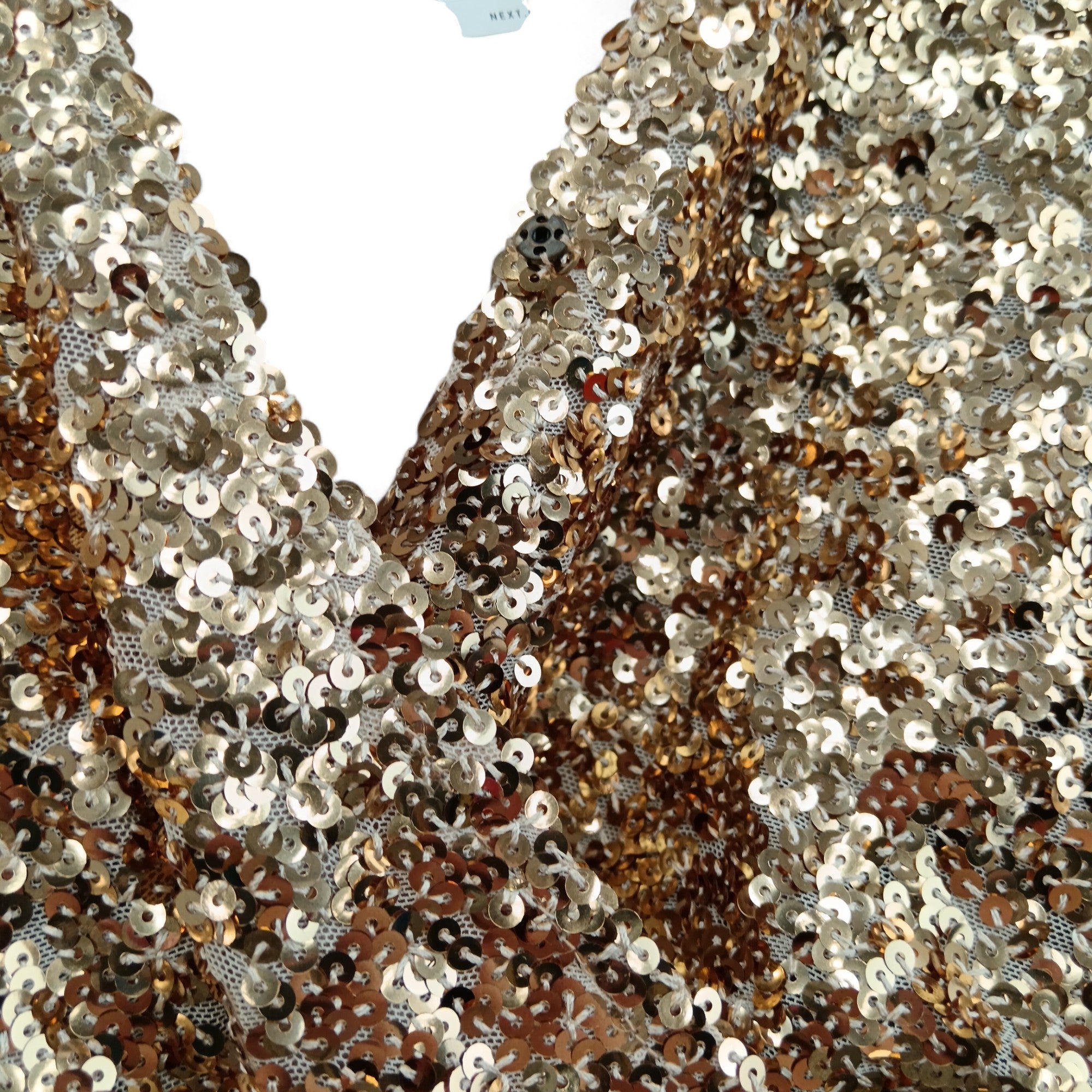 Close up image for Myleene Klass Gold V-neck Top  UK 8- Tags On- Womenswear | Pre-loved