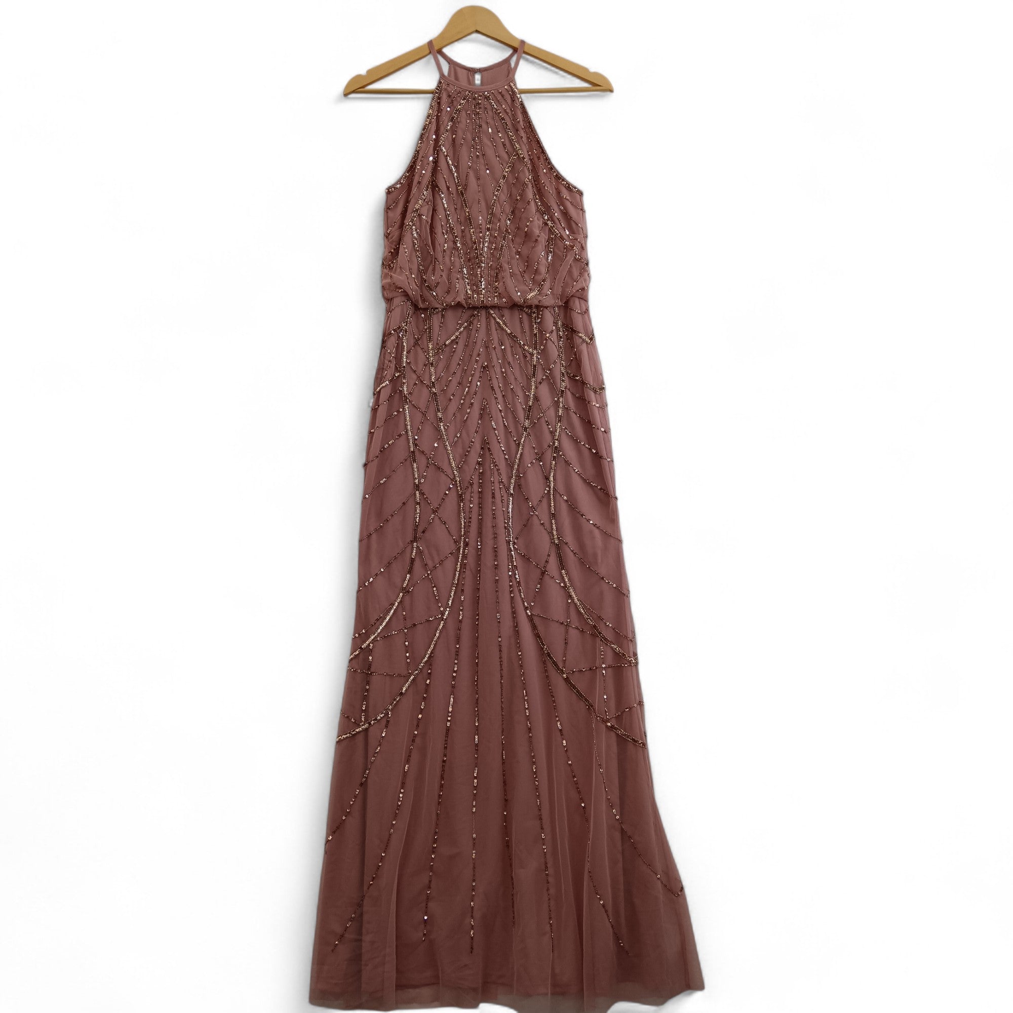 Front image for Lipsy Dusty Pink Long Dress  UK 8- Tags On- Womenswear | Pre-loved