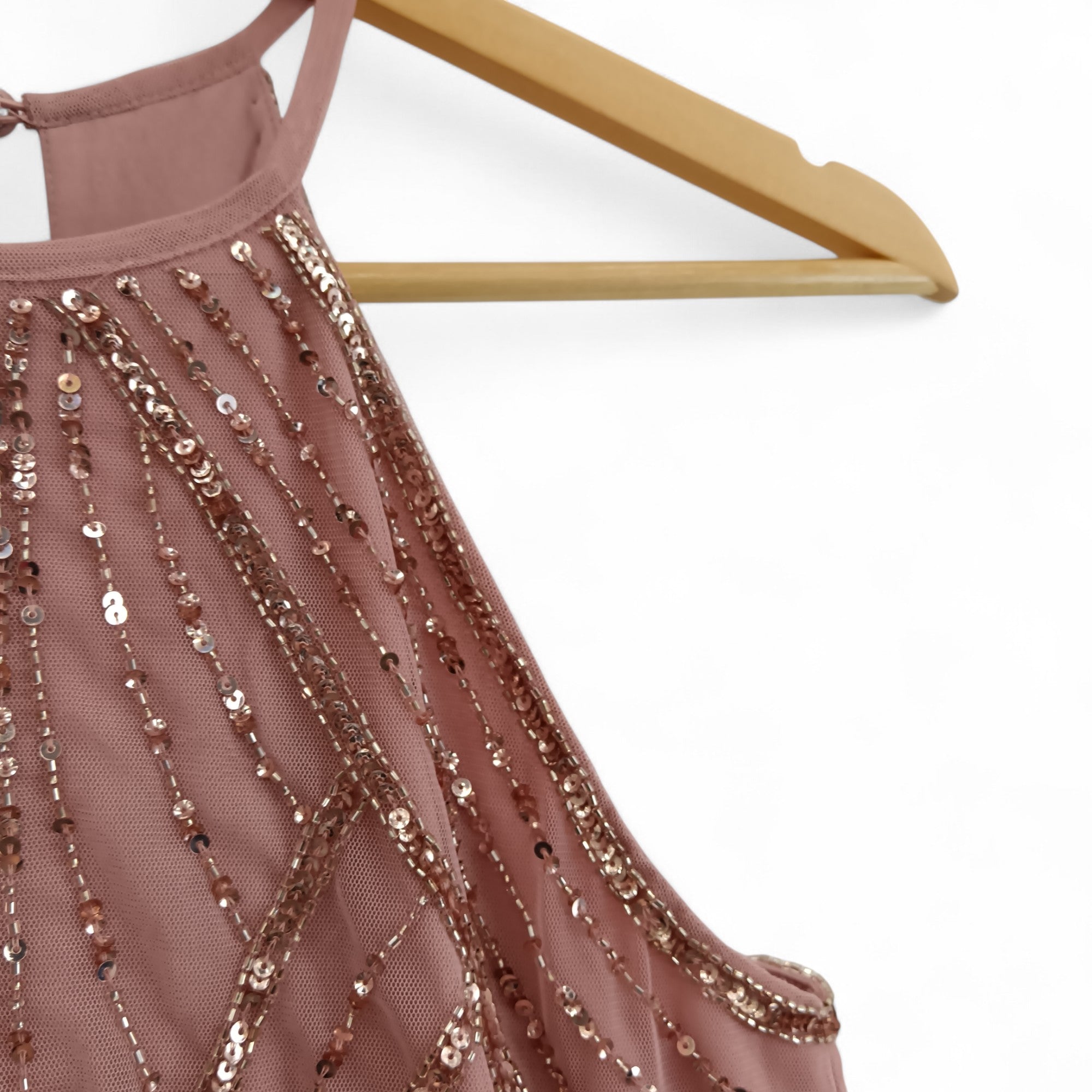 Close up image for Lipsy Dusty Pink Long Dress  UK 8- Tags On- Womenswear | Pre-loved