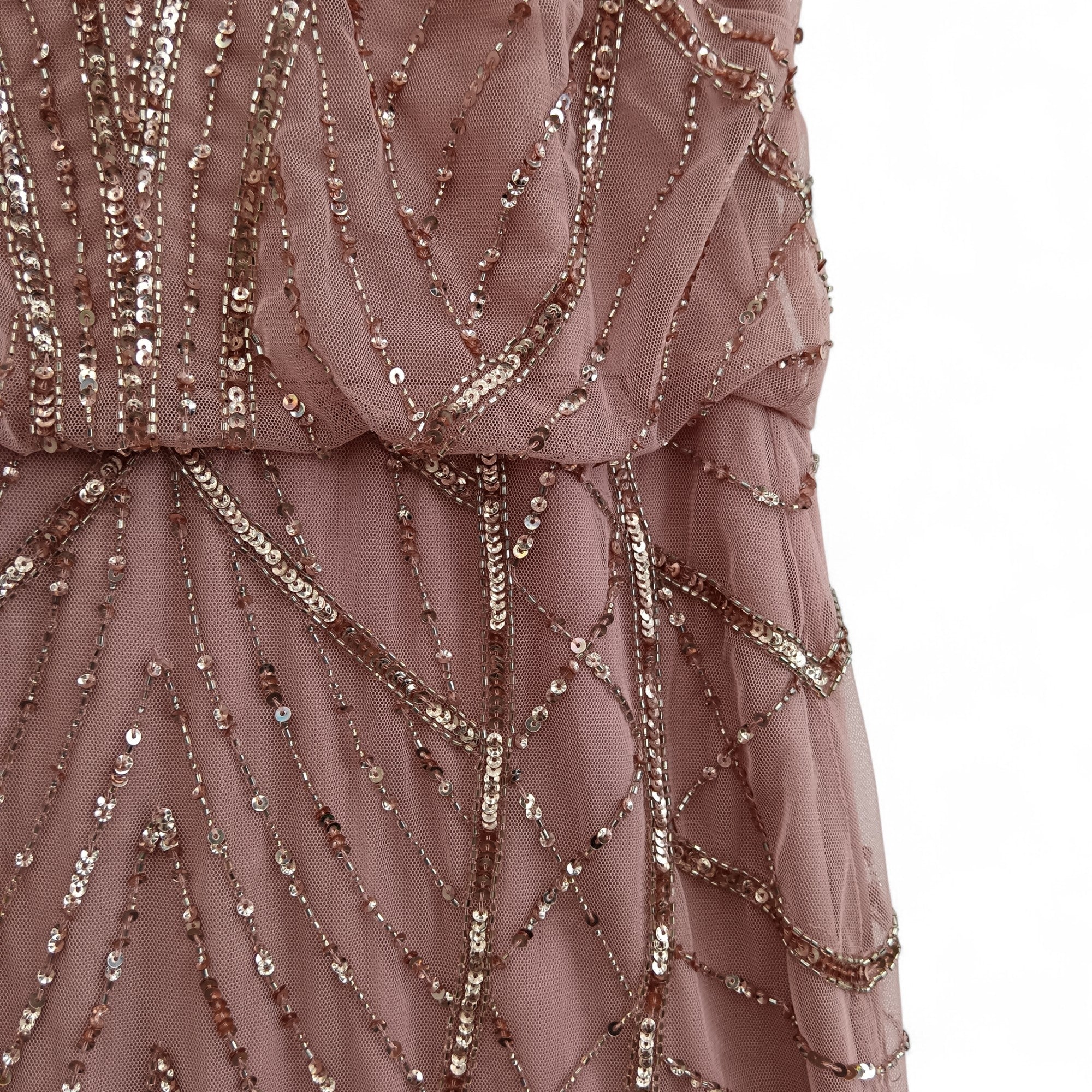 Close up image for Lipsy Dusty Pink Long Dress  UK 8- Tags On- Womenswear | Pre-loved