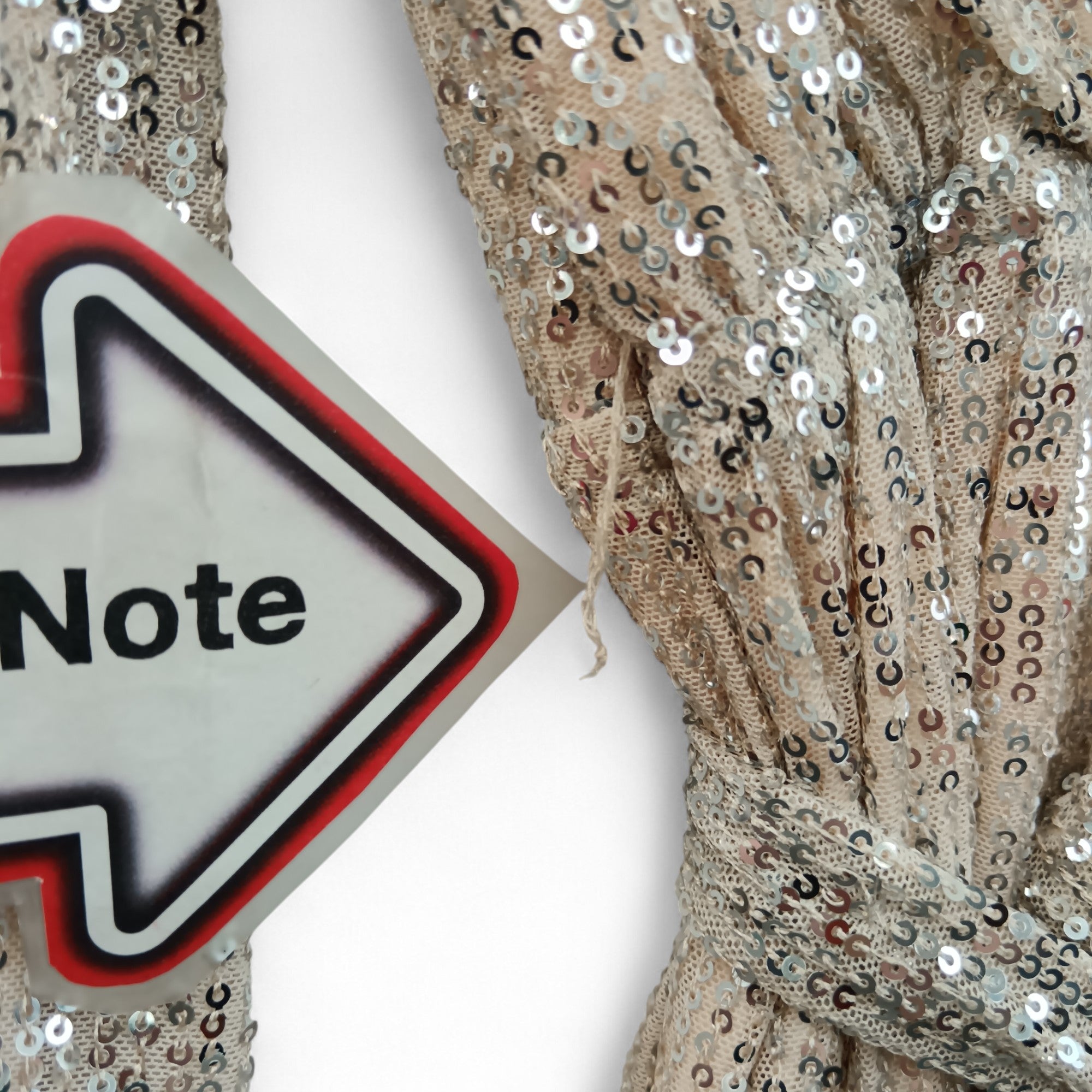 Close up/condition image for Apricot Sequins Lines Low Back Dress UK 8- Tags On- Womenswear | Pre-loved