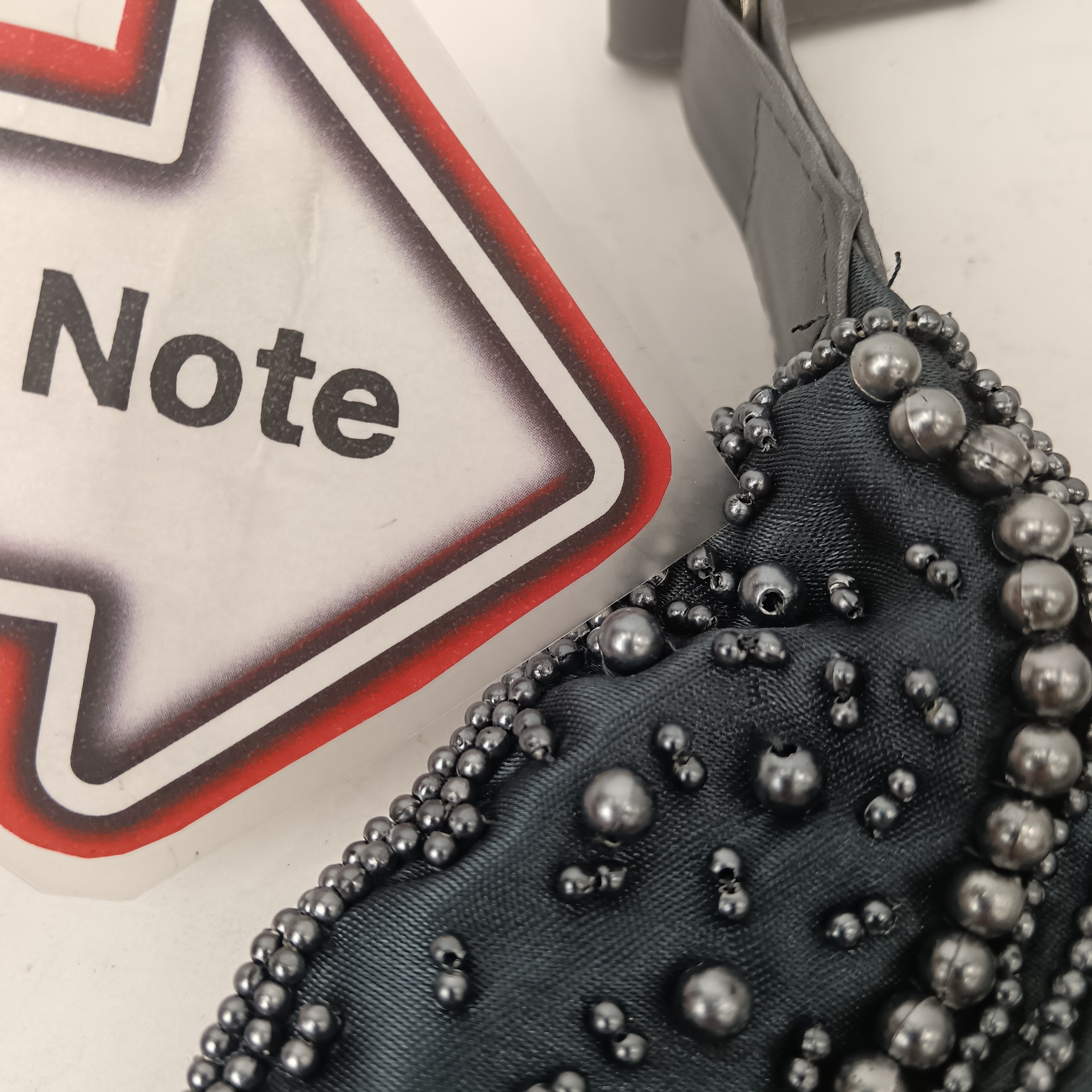 Condition image for Unbranded Vintage  Grey Silver Beaded Bag-  Womenswear | Pre-loved