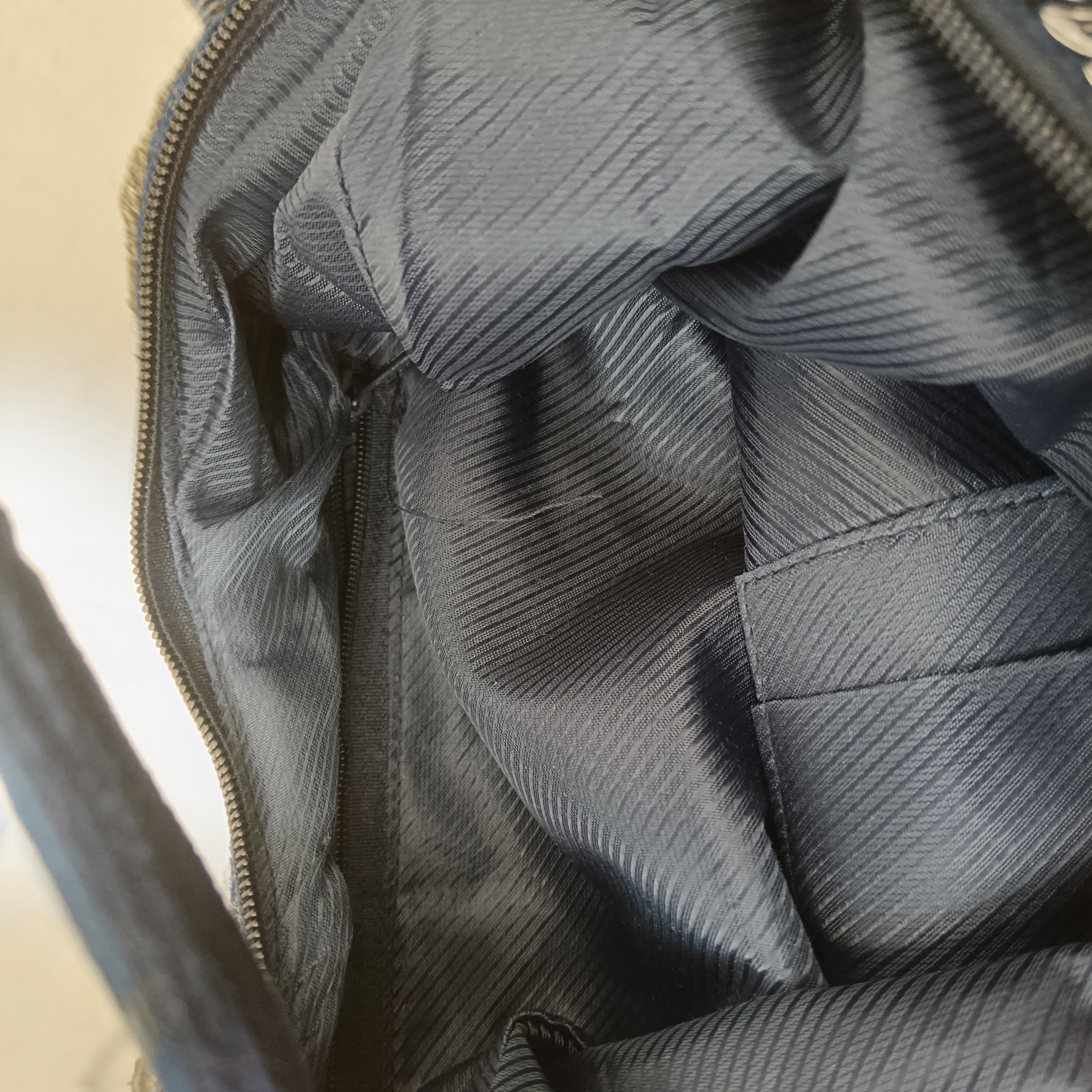 Inside close up image for Unbranded Vintage Navy Velvet Gold Beaded And Sequined Bag-  Womenswear | Pre-loved