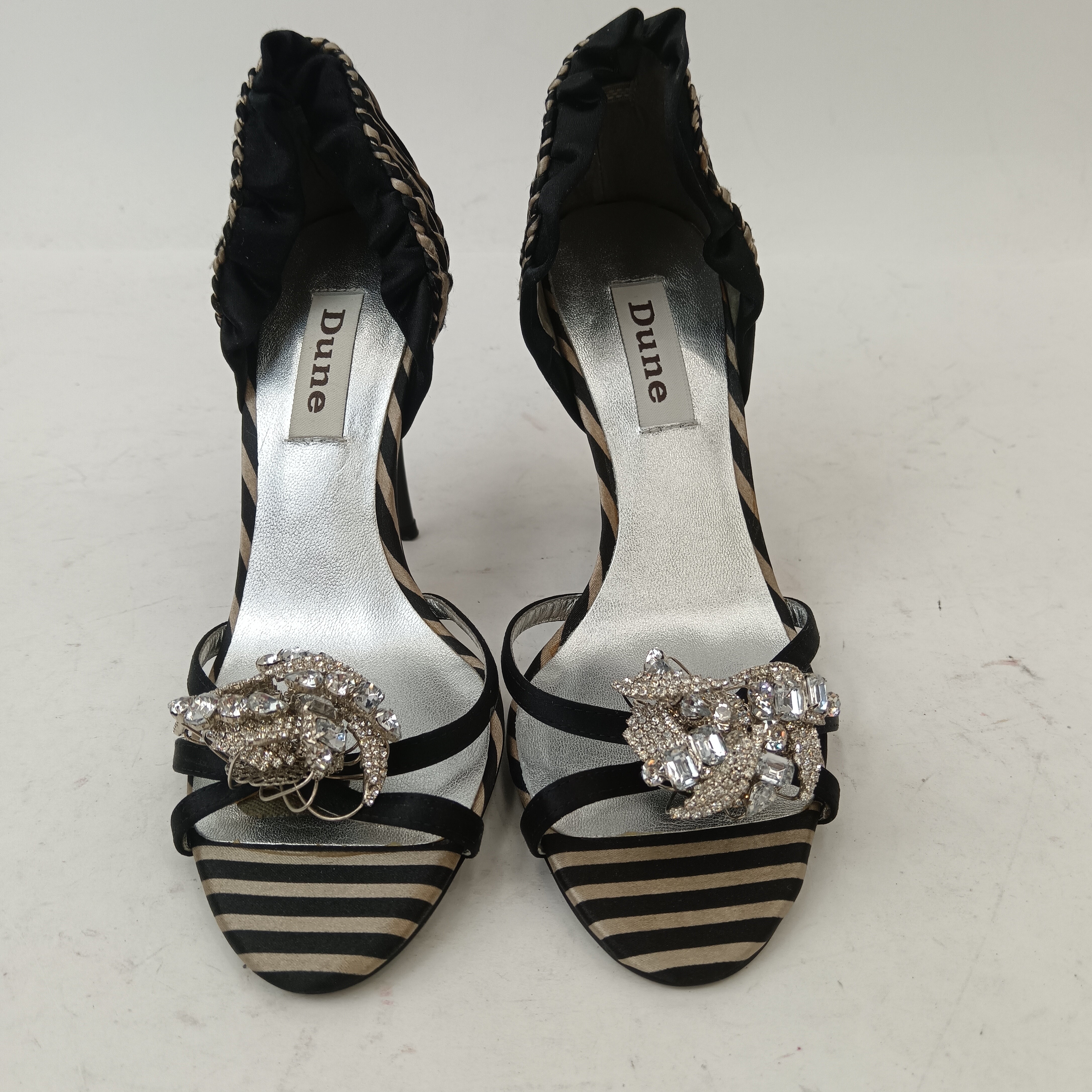 Front image for Dune Satin Zebra Print Women's Heels UK 3.5 Womenswear | Pre-loved