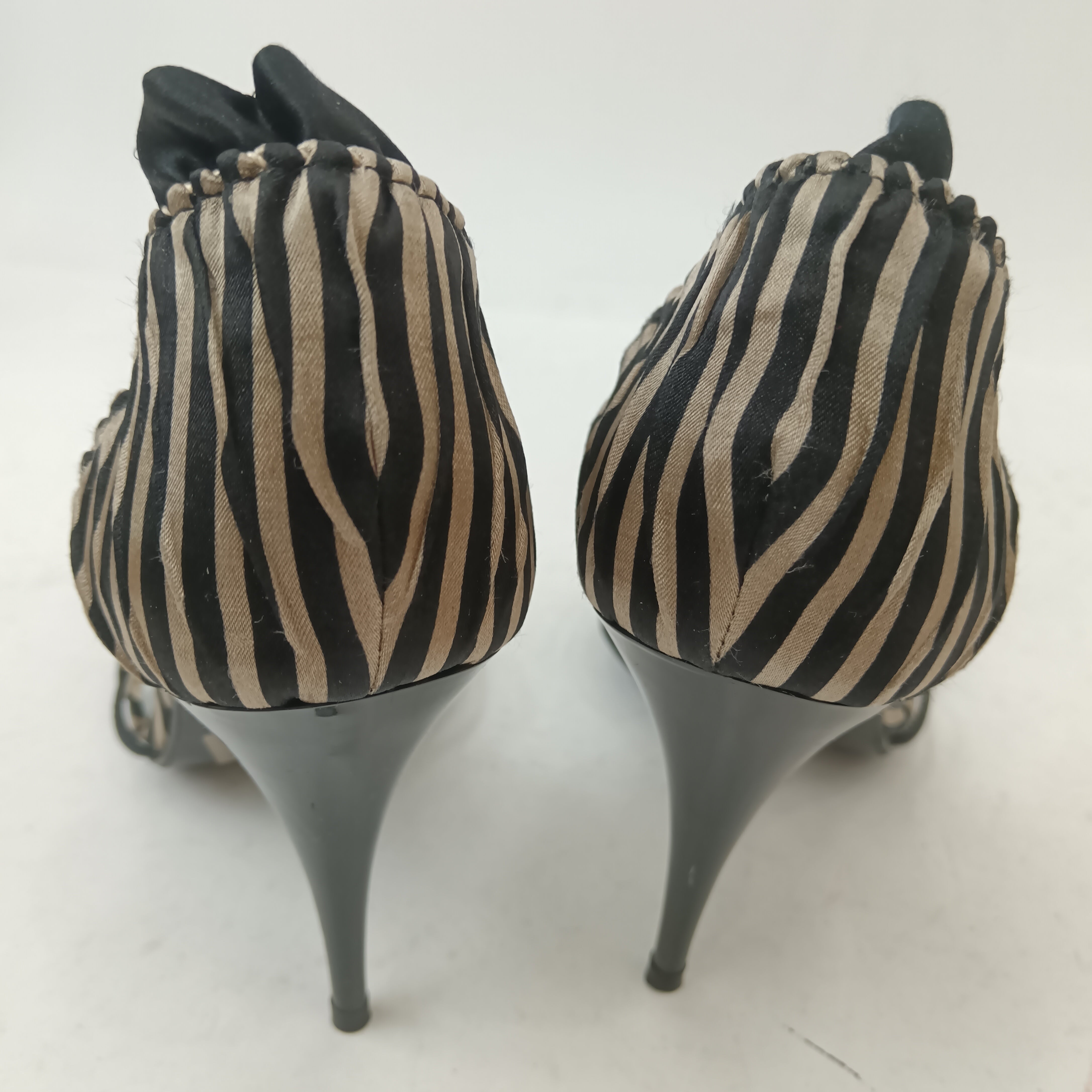 Back image for Dune Satin Zebra Print Women's Heels UK 3.5 Womenswear | Pre-loved
