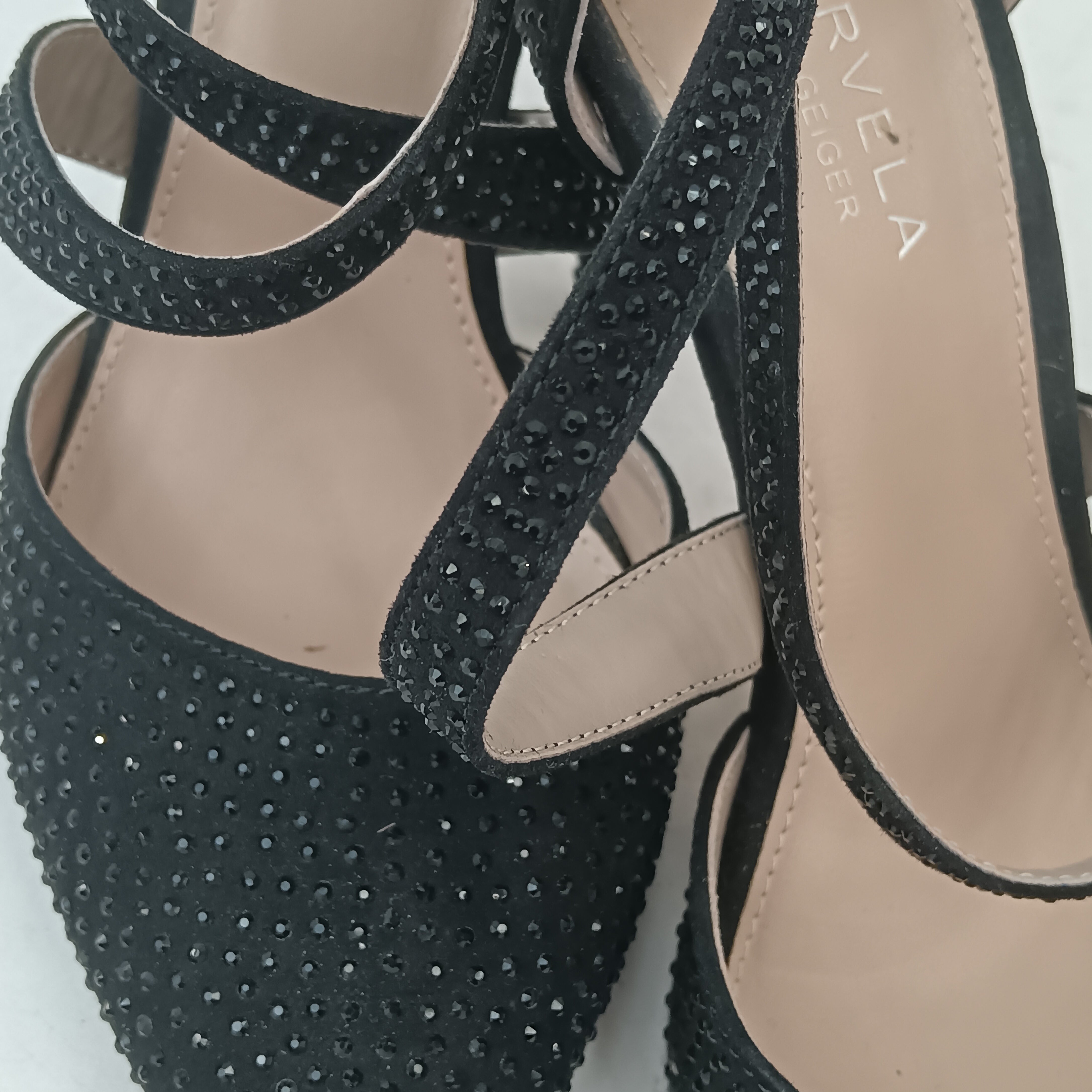 Close up image for Carvela by Kurt Geiger Black Diamante Heels UK 4 Womenswear | Pre-loved