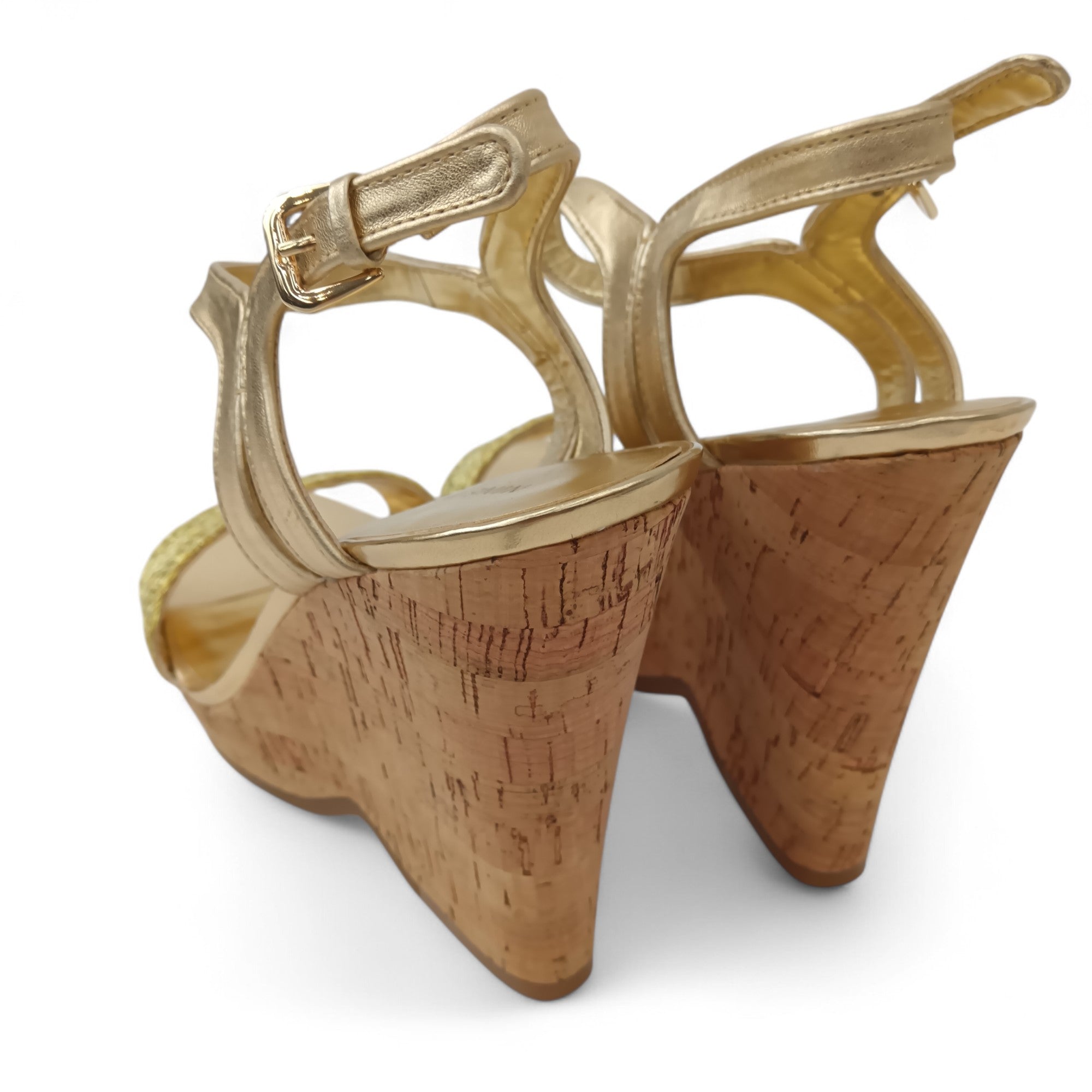 Back image for Nine West Gold Summer Platform Wedge Sandals  UK 7- Tags On- Womenswear | Pre-loved