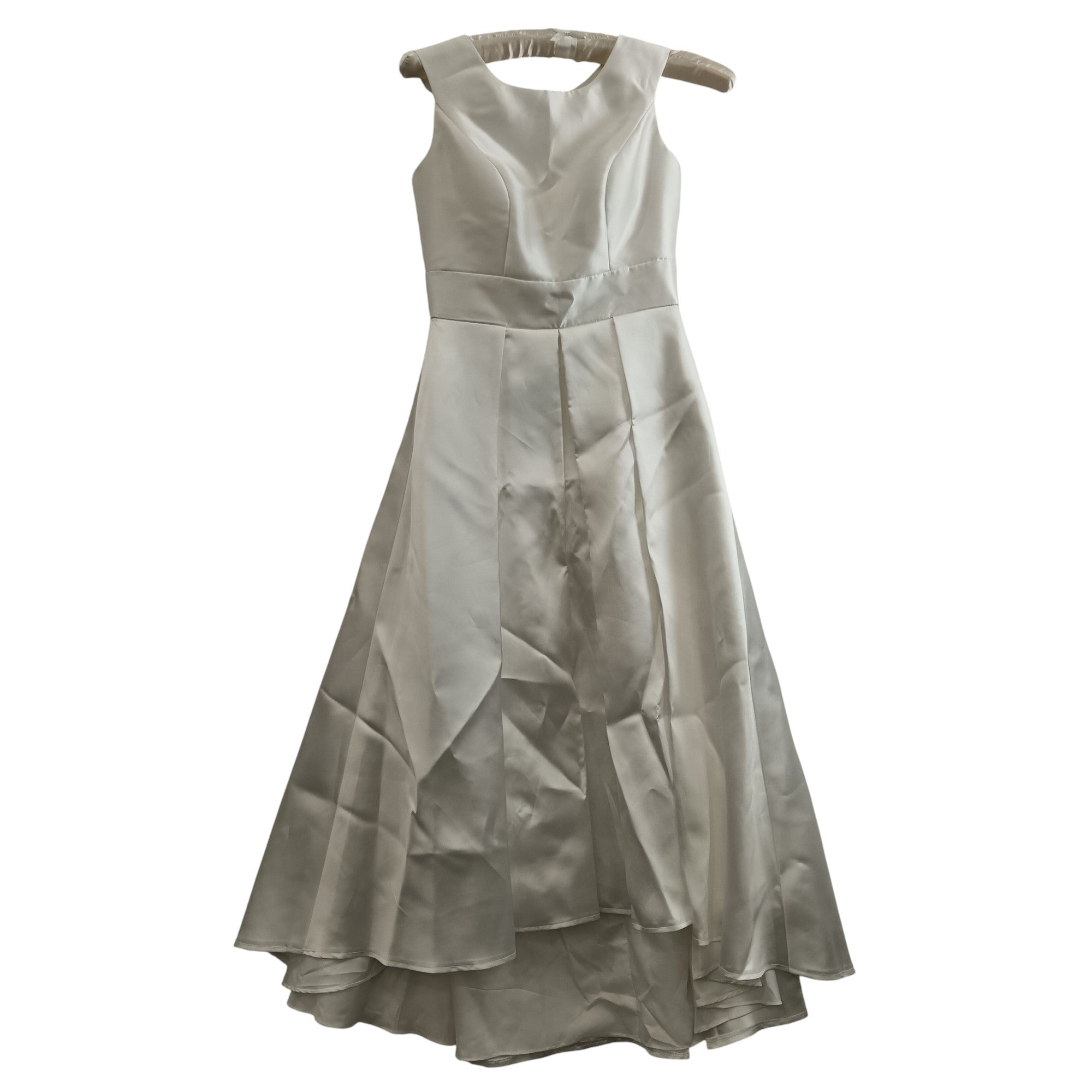 Front image for JJ'S House White Sleeveless Hi-low Wedding Dress UK S/M Womenswear | Pre-loved