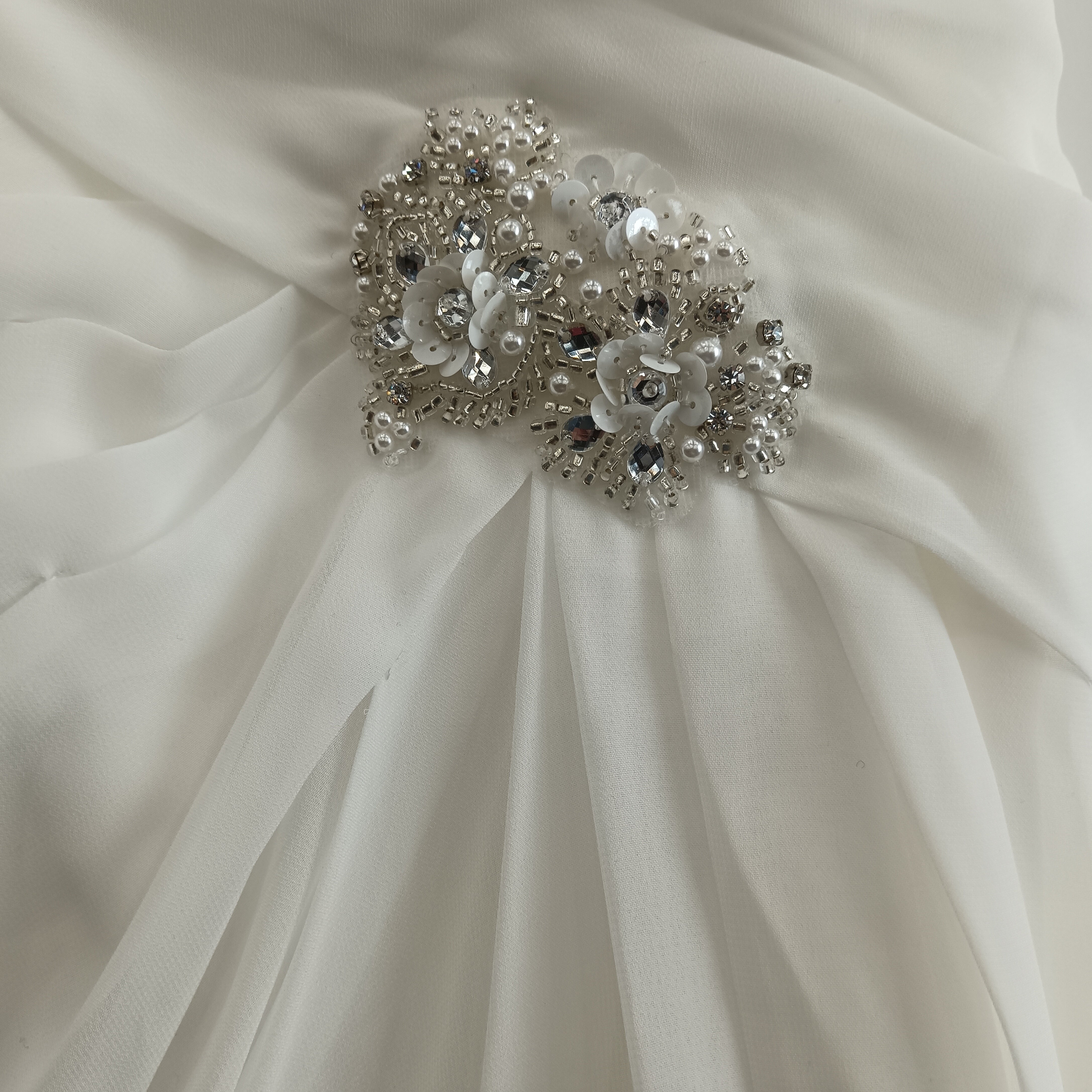 Details close up image for Viva Bride White Strapless Dress Corset Back UK 12 Womenswear | Pre-loved