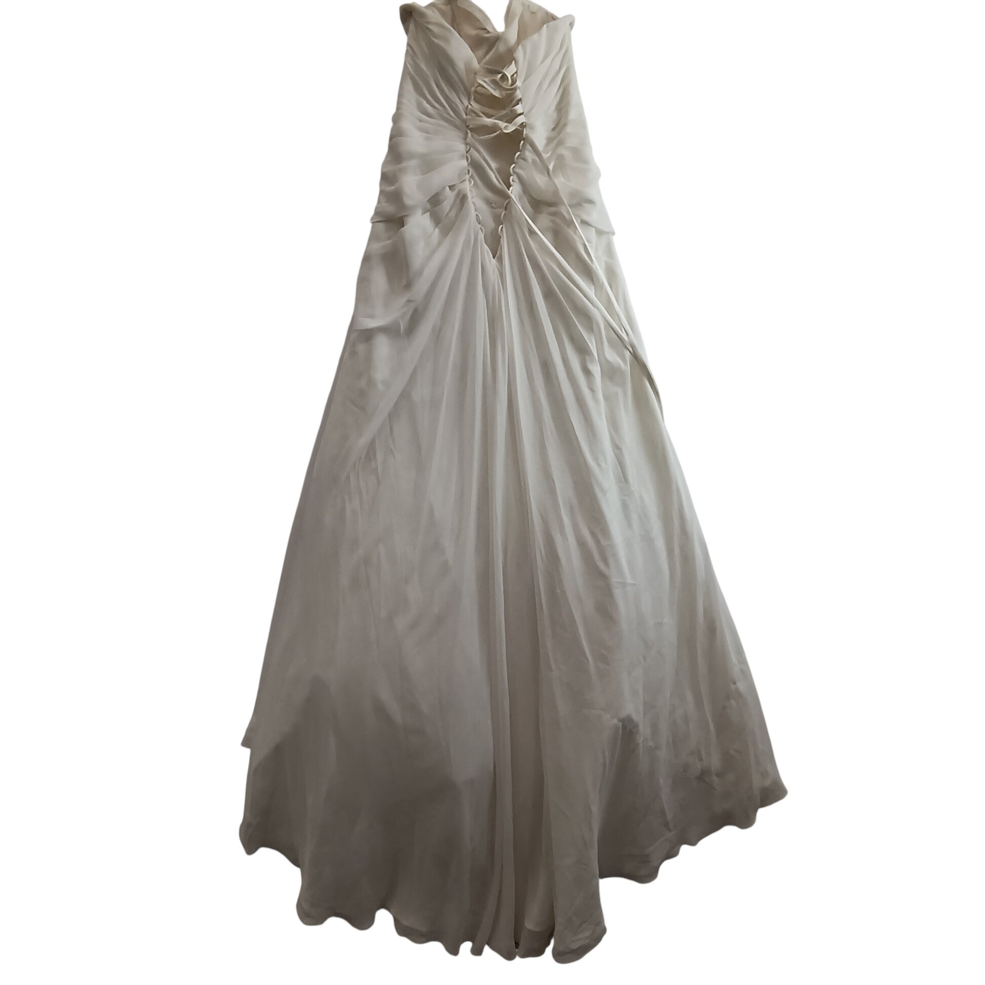 Back image for Viva Bride White Strapless Dress Corset Back UK 12 Womenswear | Pre-loved