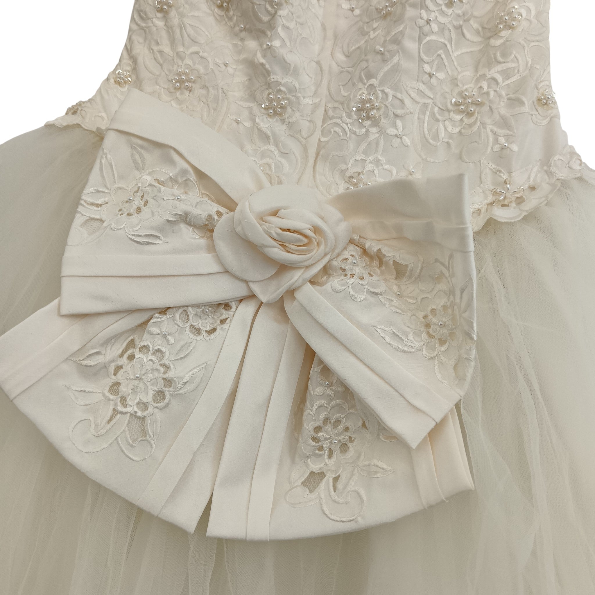 Back close up image for Beautiful Benjamin Roberts Hi-low Wedding Dress UK Medium Womenswear | Pre-loved
