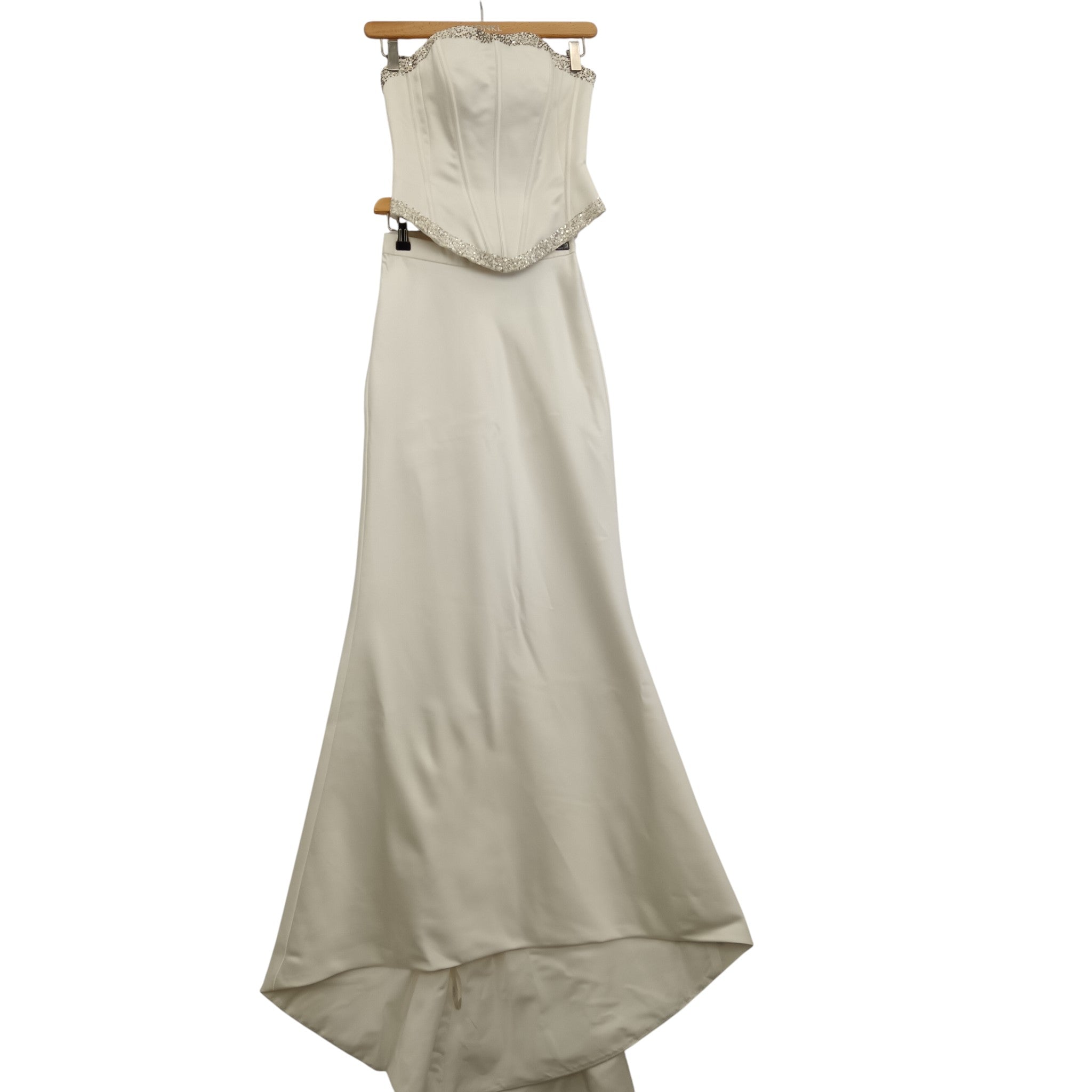 Front image for Folio Tracy Connop White Wedding Dress 2 Pieces Size 10 Womenswear | Pre-loved