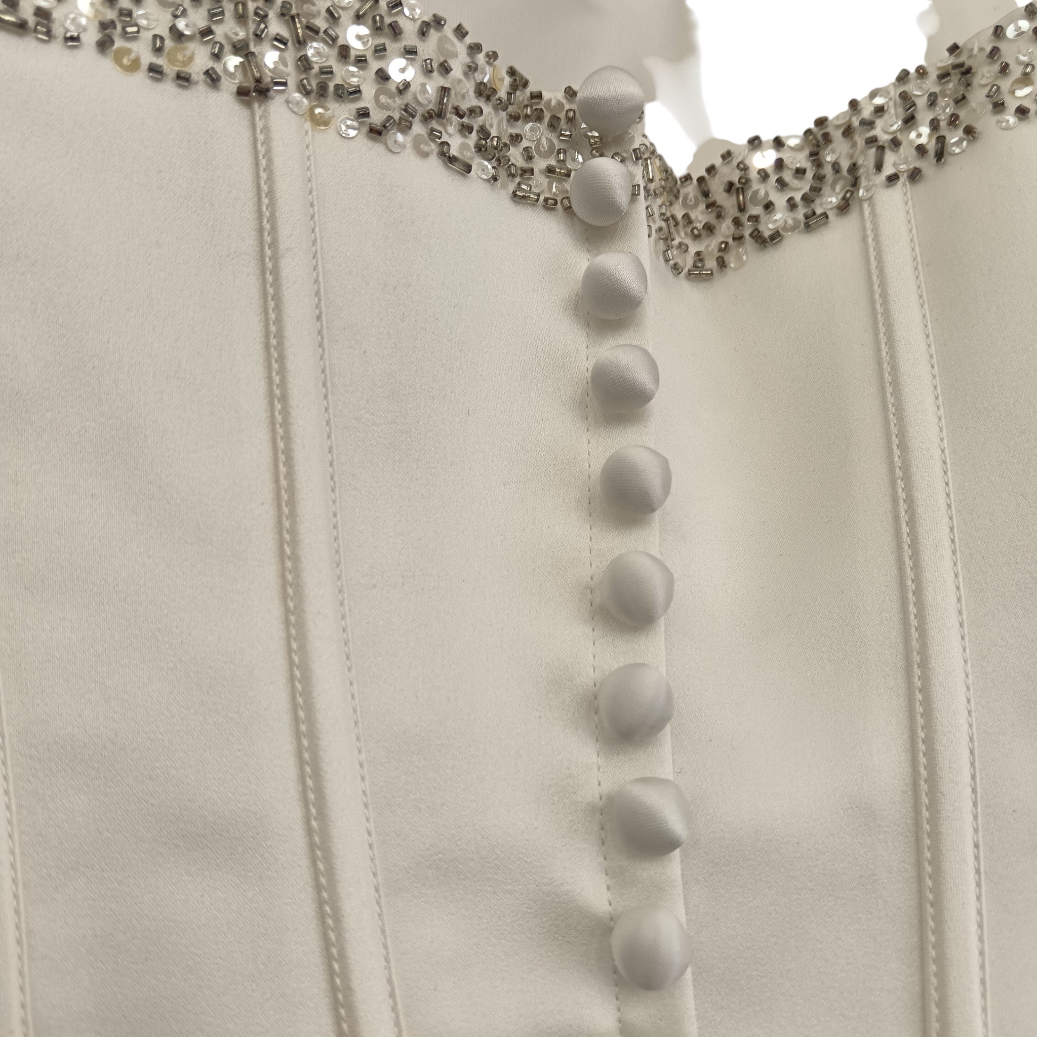 Back close up image for Folio Tracy Connop White Wedding Dress 2 Pieces Size 10 Womenswear | Pre-loved