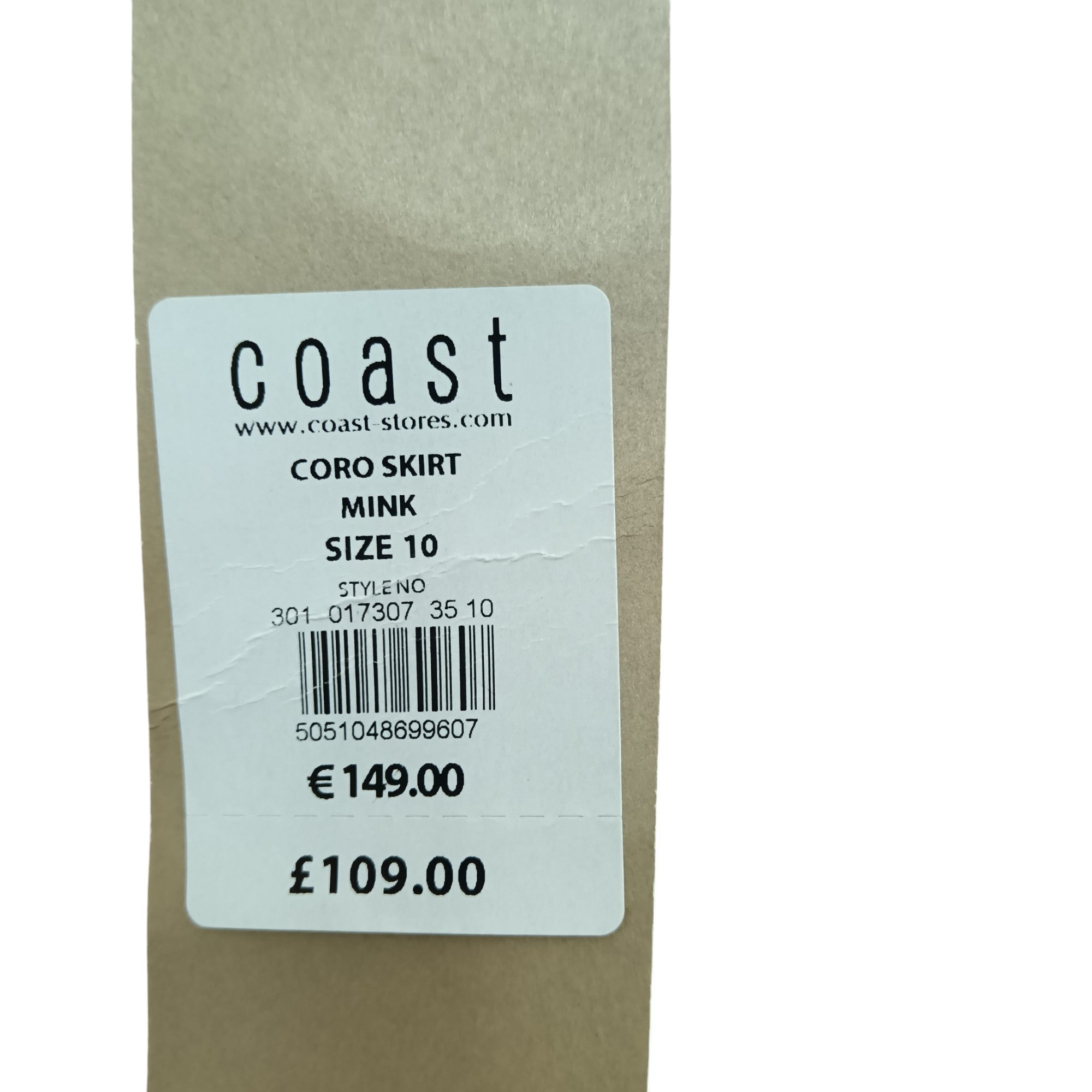 Brand label image for Coast Coro Skirt In Mink Colour UK 10- Tags On-  - Womenswear | Pre-loved