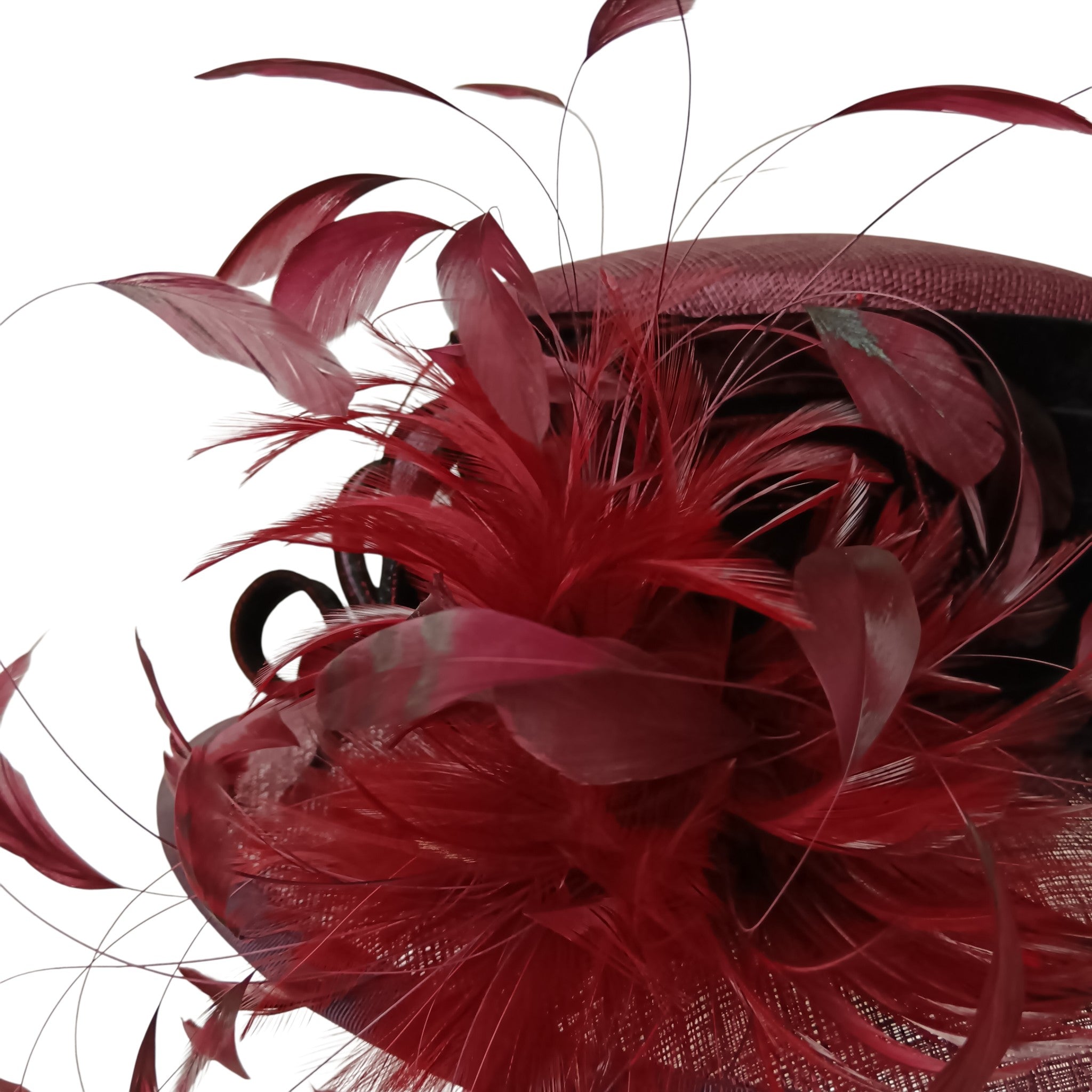 Close up  image for Victoria Ann Ladies Burgundy Special Occasion Wedding Hat Womenswear | Pre-loved