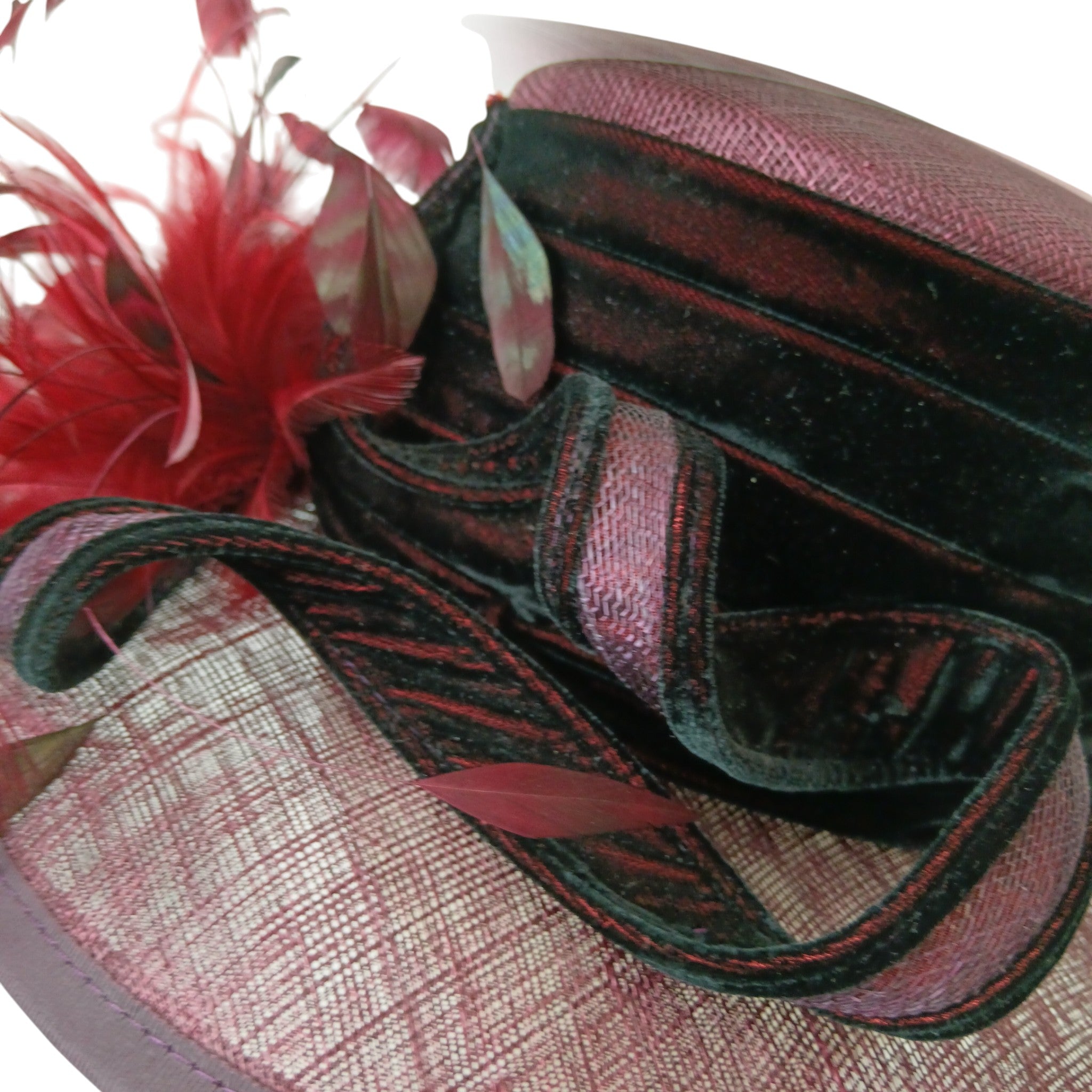 Close up image for Victoria Ann Ladies Burgundy Special Occasion Wedding Hat Womenswear | Pre-loved