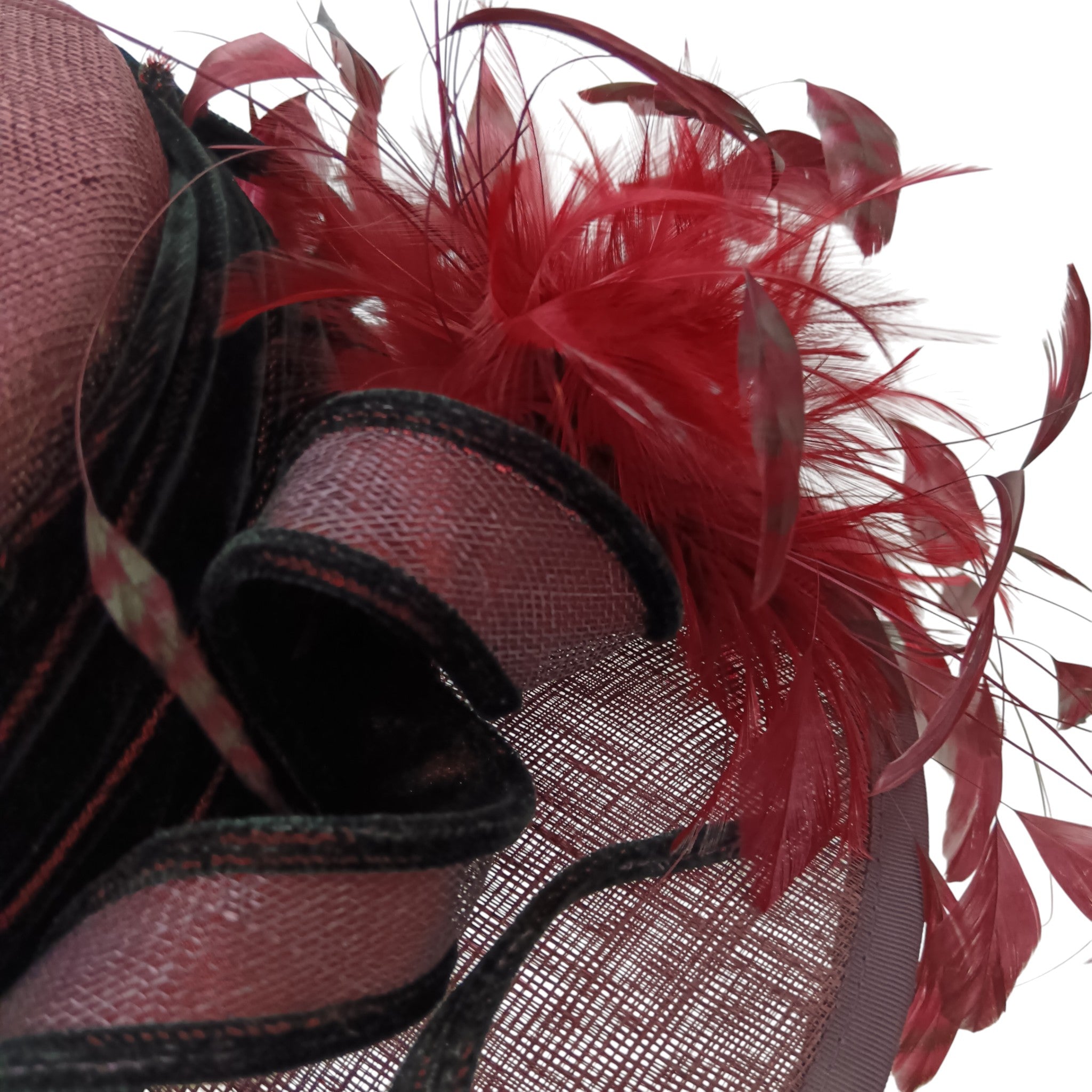 Close up image for Victoria Ann Ladies Burgundy Special Occasion Wedding Hat Womenswear | Pre-loved