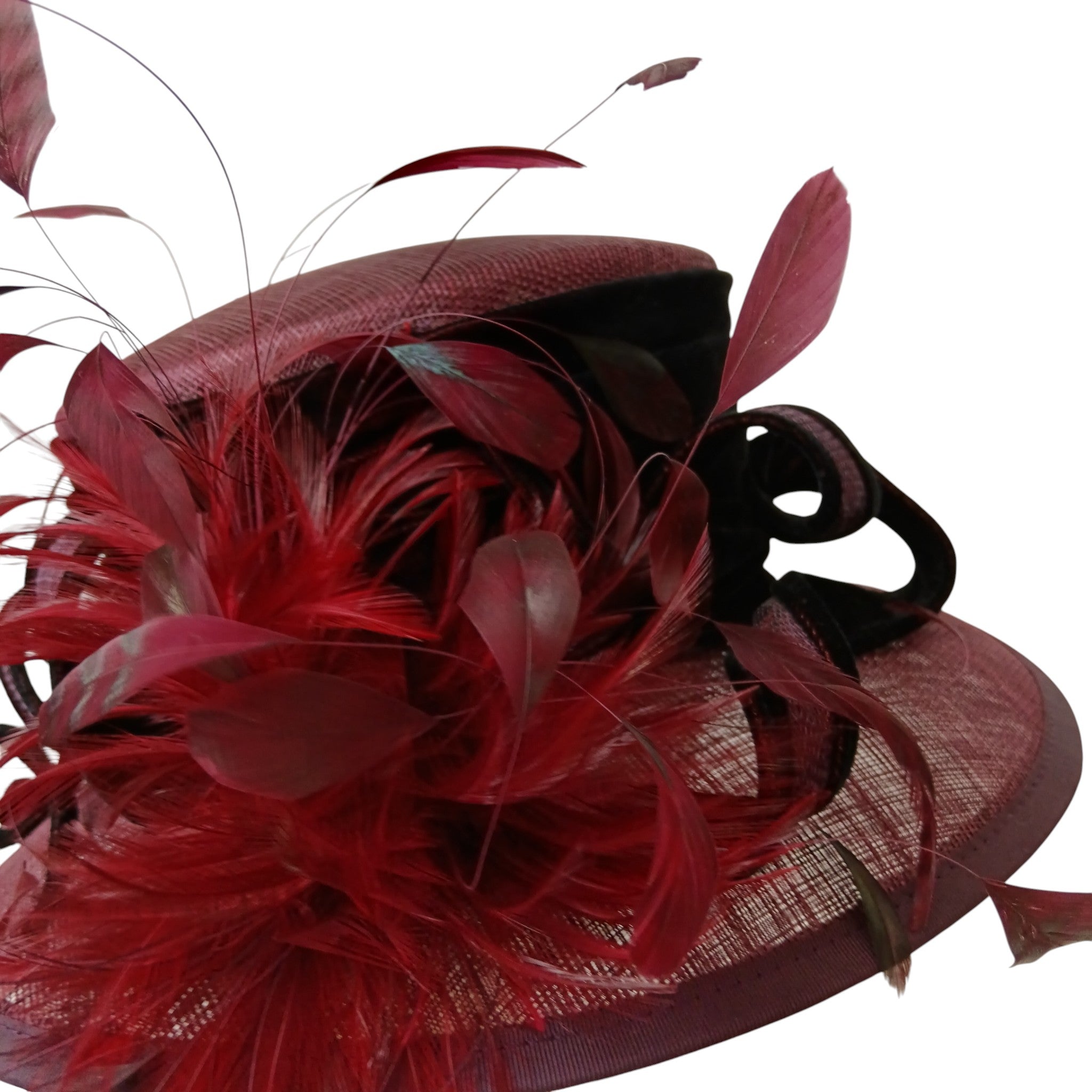 Close up image for Victoria Ann Ladies Burgundy Special Occasion Wedding Hat Womenswear | Pre-loved