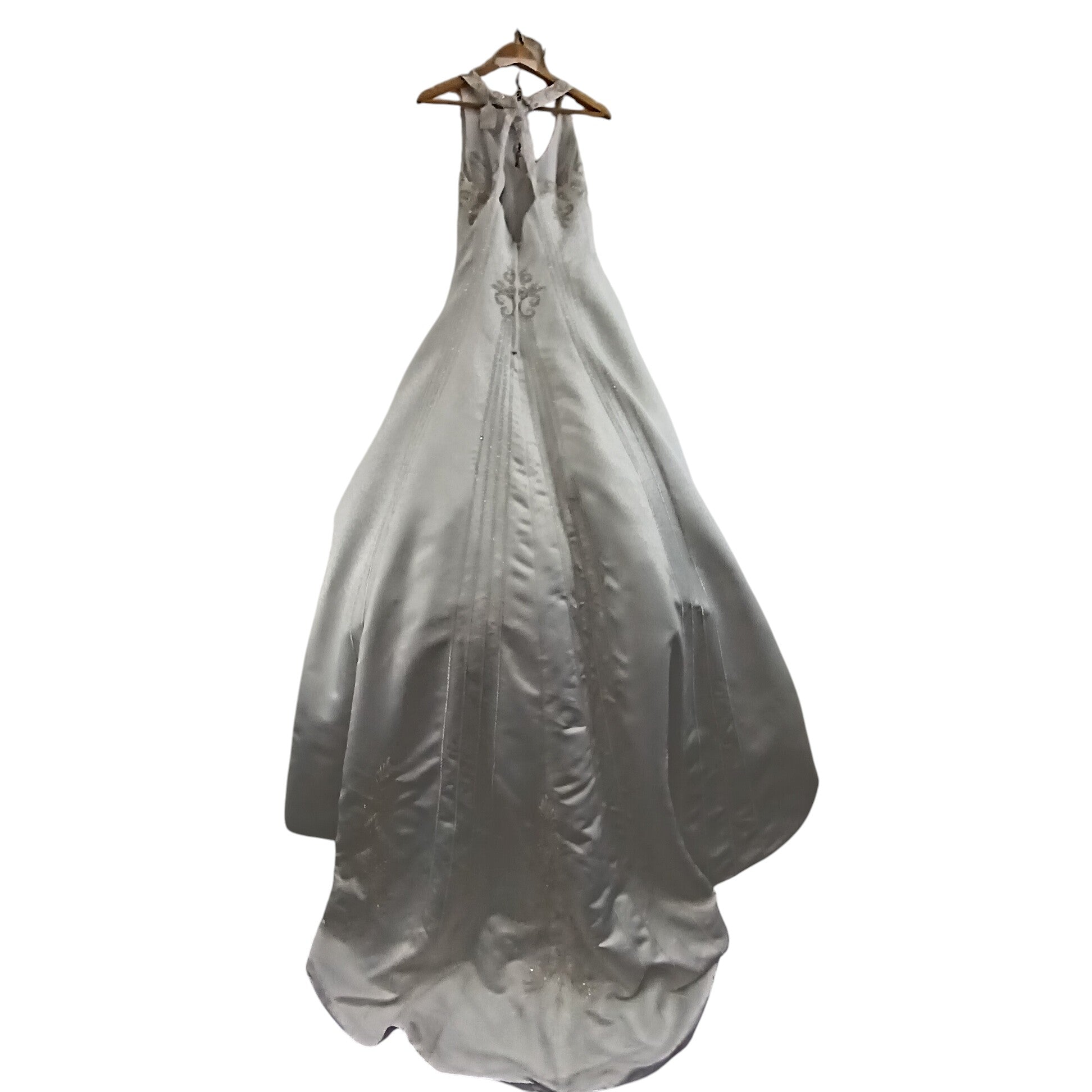 Back image for Signature Beautiful Embellished White Satin Wedding Dress UK 12  Womenswear | Pre-loved