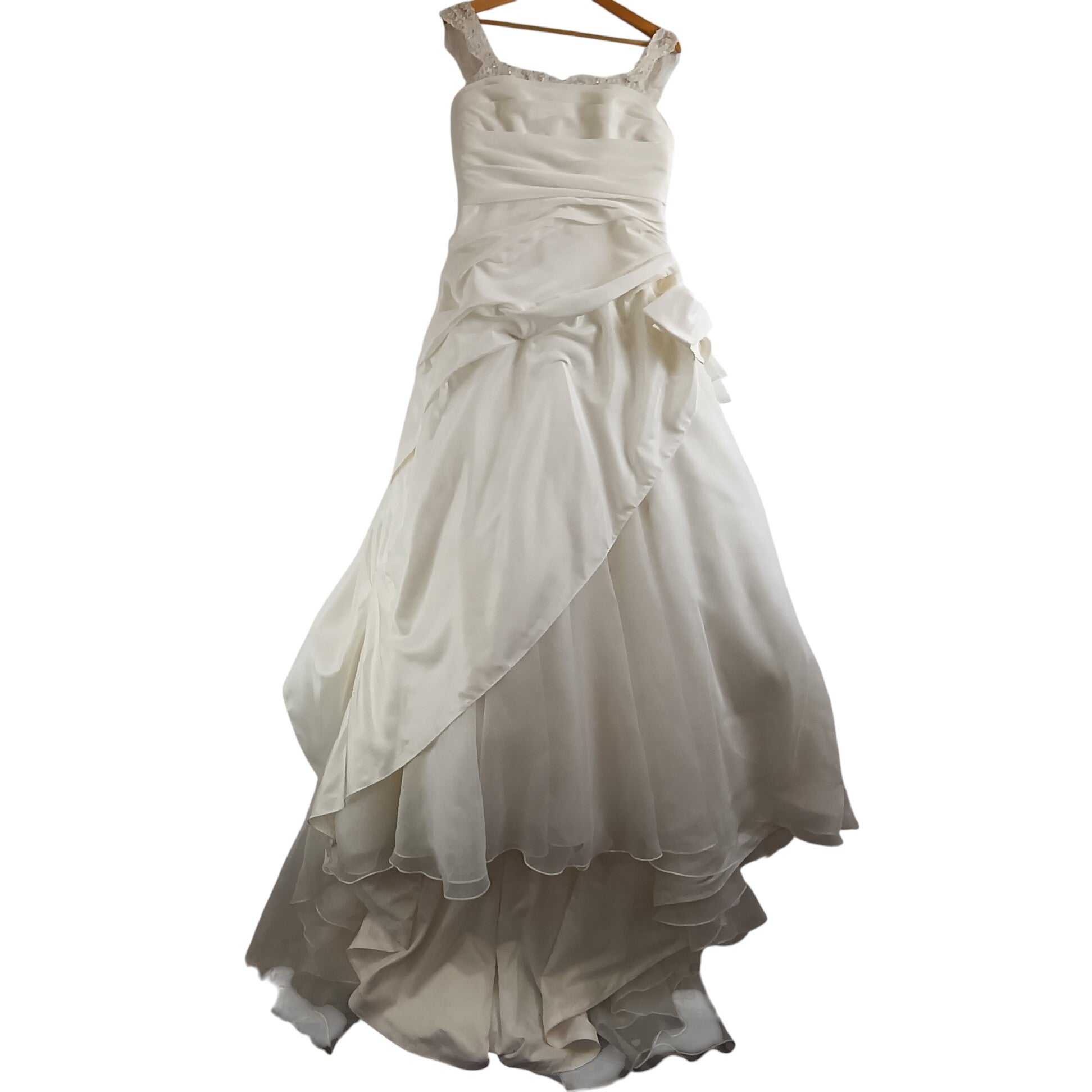 Front image for Trudy Lee Ivory Satin Wedding Dress Embellished Straps  UK 16-  Womenswear | Pre-loved