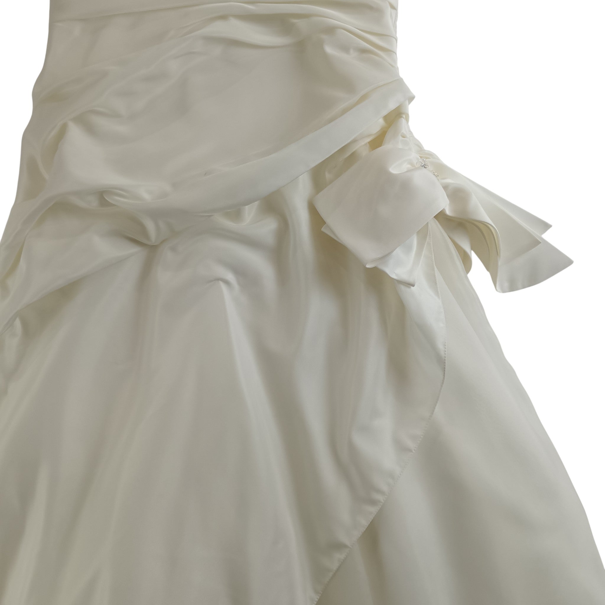Close up details image for Trudy Lee Ivory Satin Wedding Dress Embellished Straps  UK 16-  Womenswear | Pre-loved