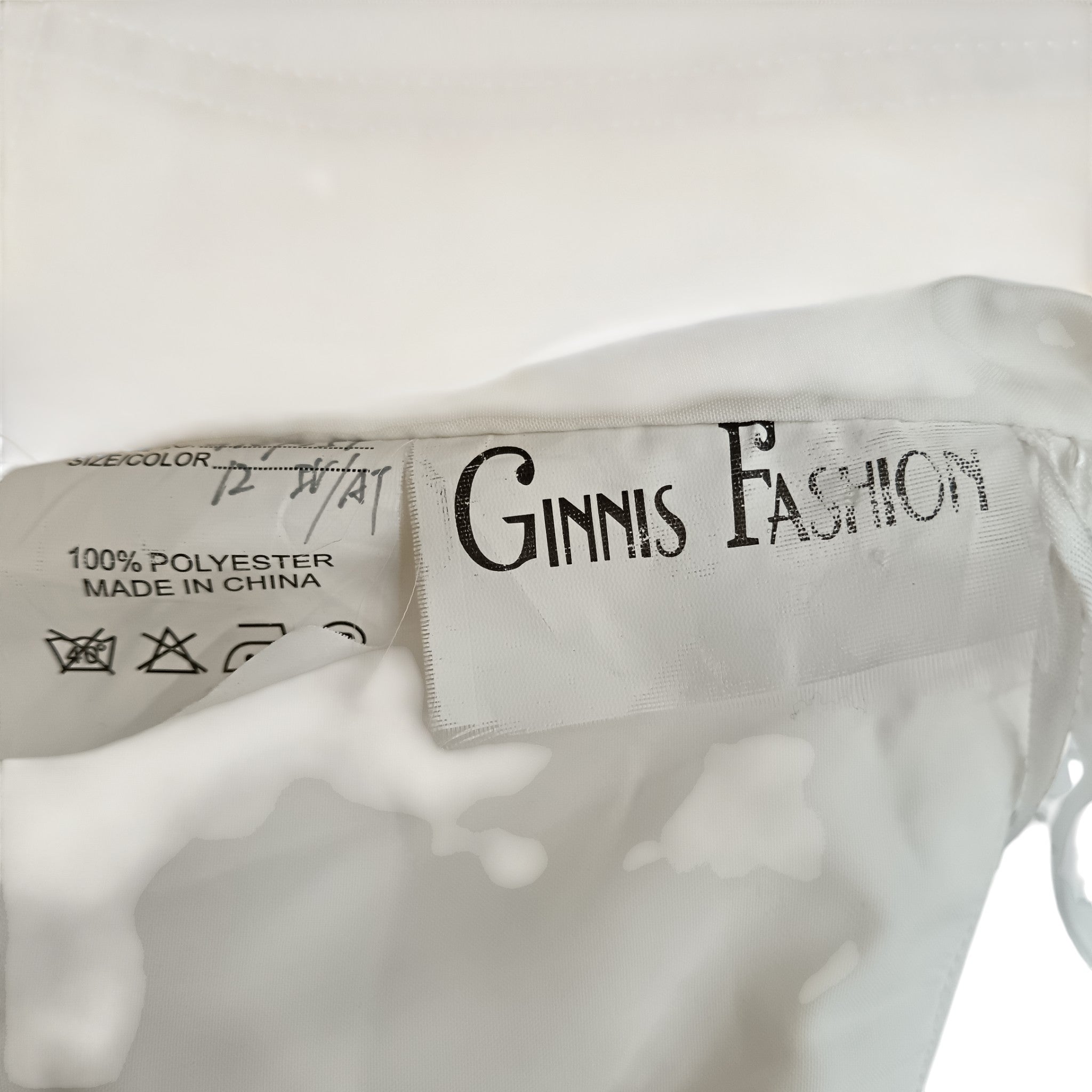 Brand and product info labels image for Ginnis Fashion Wedding Hi-Low Ivory Dress Strapless UK 12 Womenswear | Pre-loved